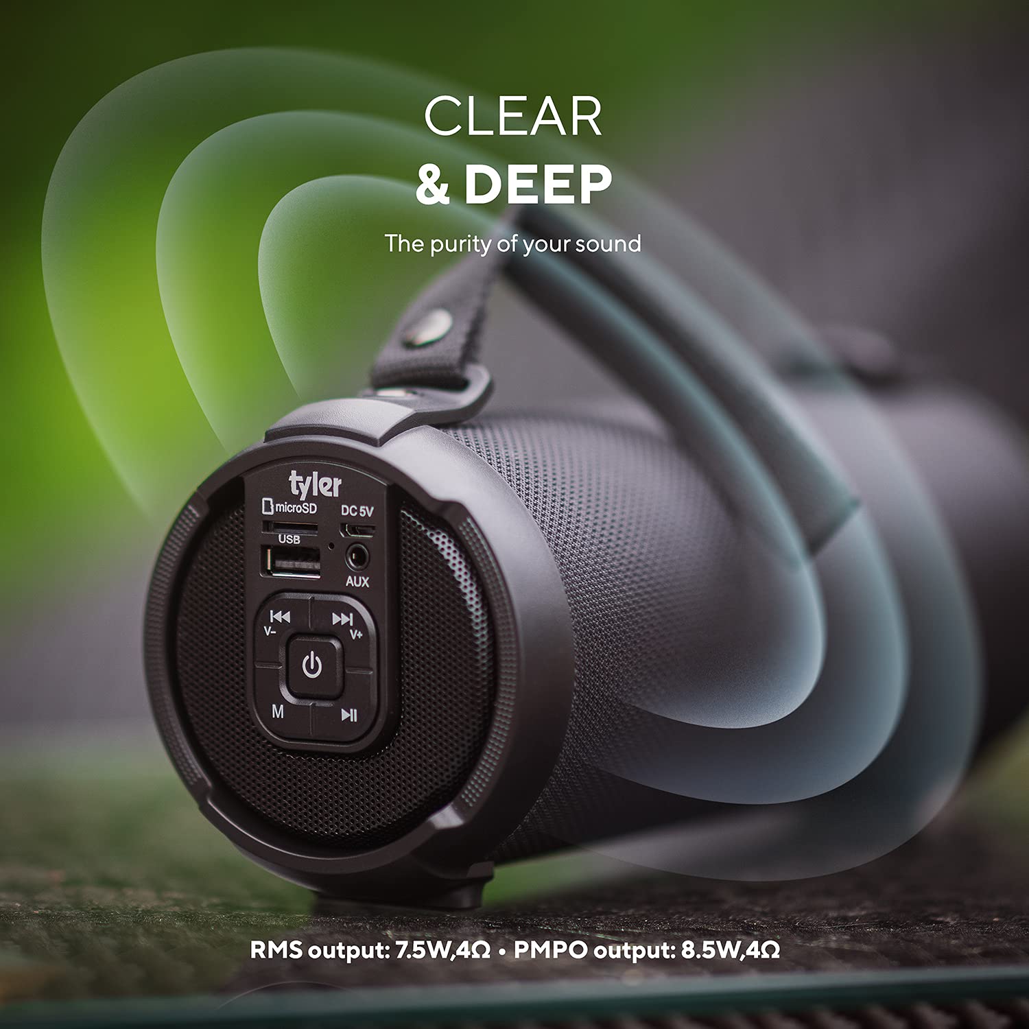 Tyler Wireless Bluetooth Speaker Water Resistant Long Range Rechargeable Boombox Usb Mp3 Micro Sd Aux Inputs Fm Radio Sound & Ba