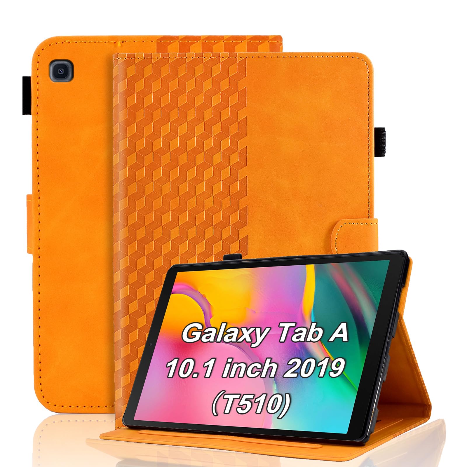 Varohix Case For Samsung Galaxy Tab A 10.1 2019 Model Sm T510/T515/T517 Magnetic Shell Foldable Cover With Card Holder Multi Ang
