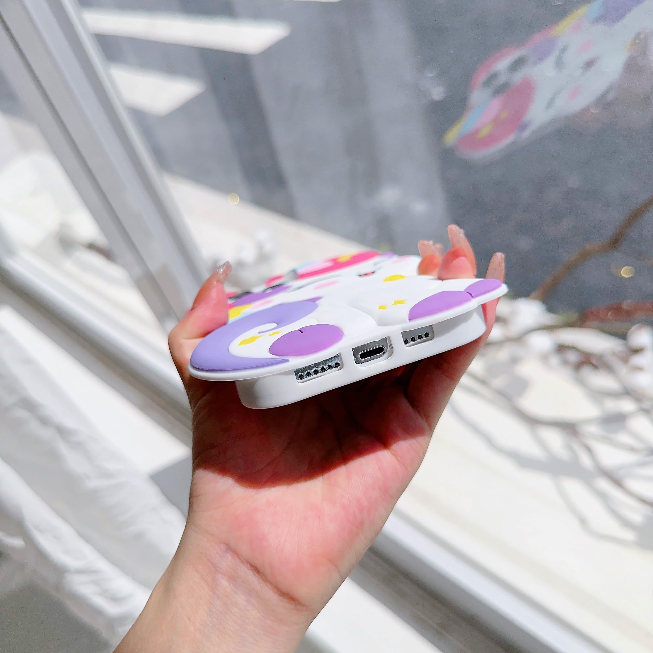 Wifantien 3D Cute Unicorn Soft Case For Iphone 15 Pro 6.1 Inch, 3D Cute Cartoon Kawaii Fashion Character Unicorn Horse Shape Kid