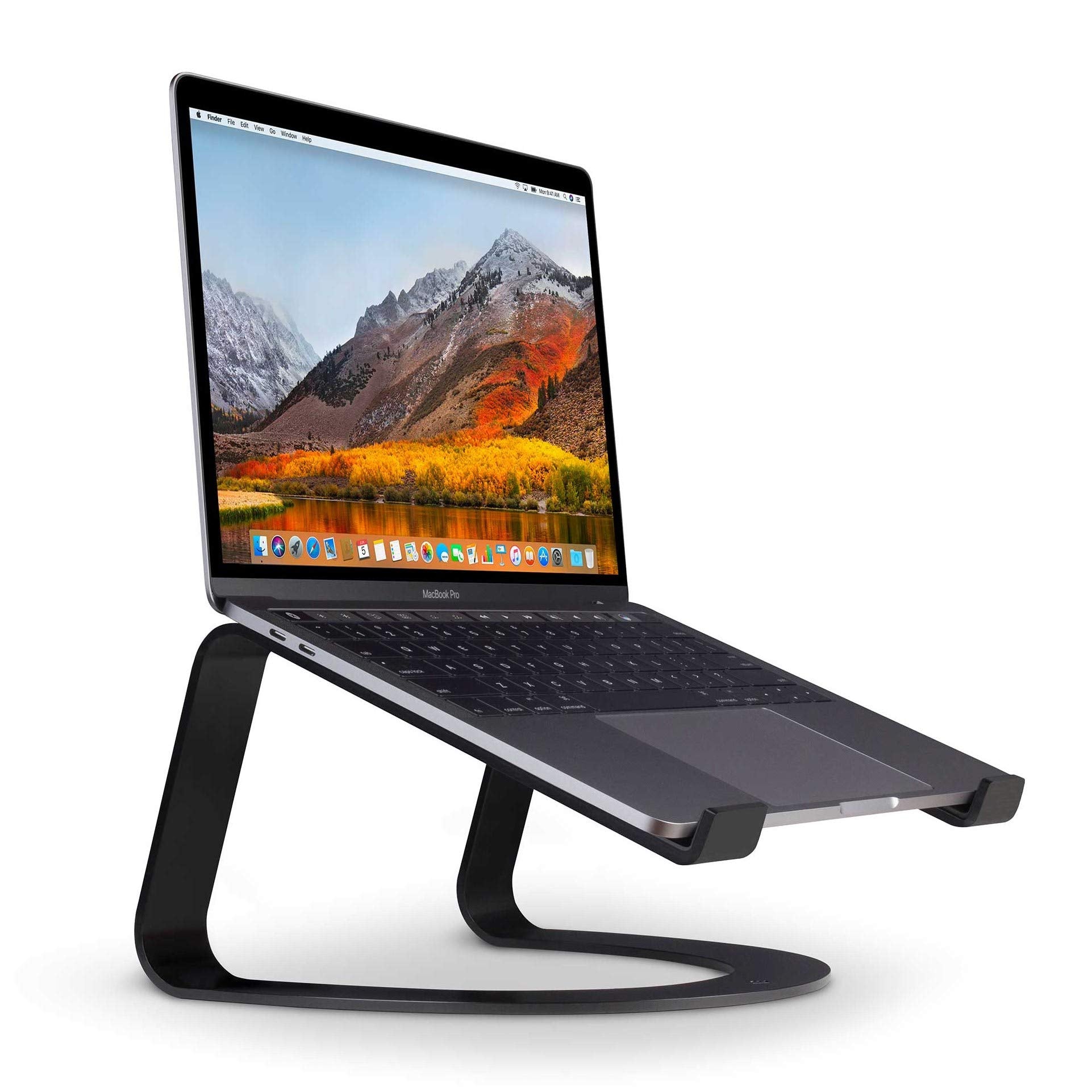 Twelve South Curve for MacBooks and Laptops | Ergonomic desktop cooling stand for home or office (matte black) , 10 x 10.5 x 6 i