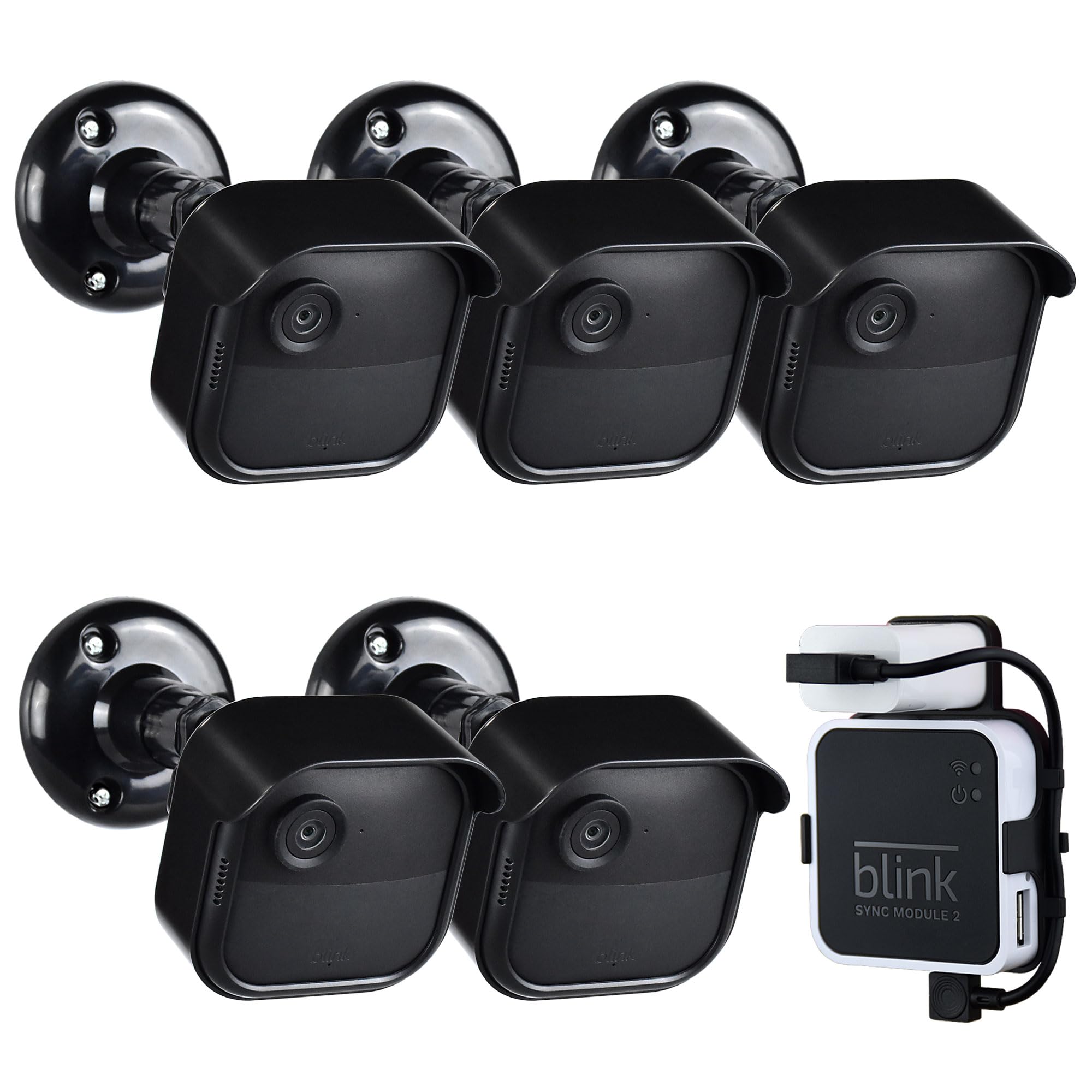 All New Blink Outdoor 4Th Gen Camera Mounting Brackets,5 Pack Weatherproof Protective Housing And 360 Degree Adjustable With Sync Module Wall Mount (Blink Camera Is Not Included)
