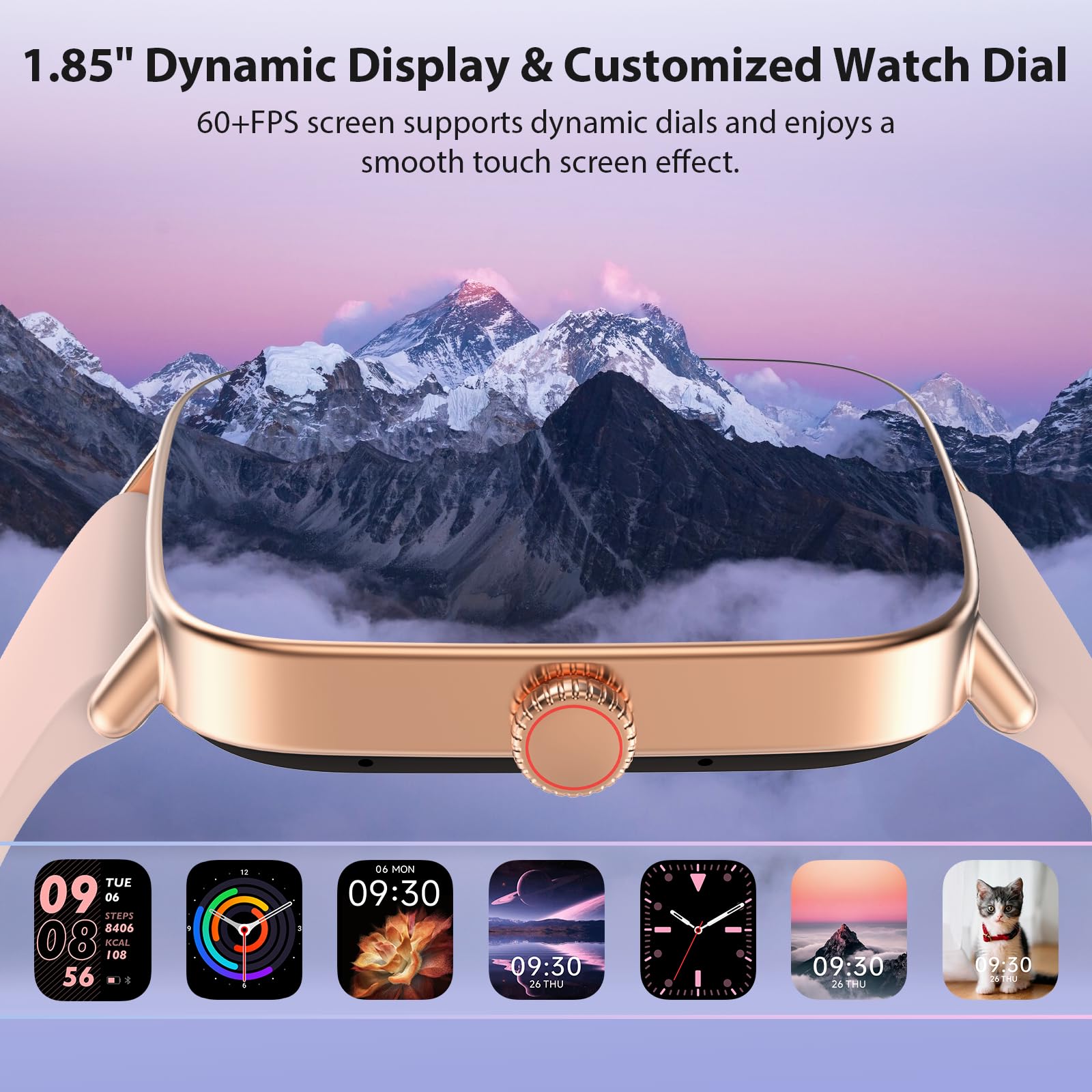 Smart Watch For Women, 2025 New Smartwatch (Answer/Make Call) For Iphone/Android, 1.85 '' Hd Dynamic Dial Fitness Tracker With 1
