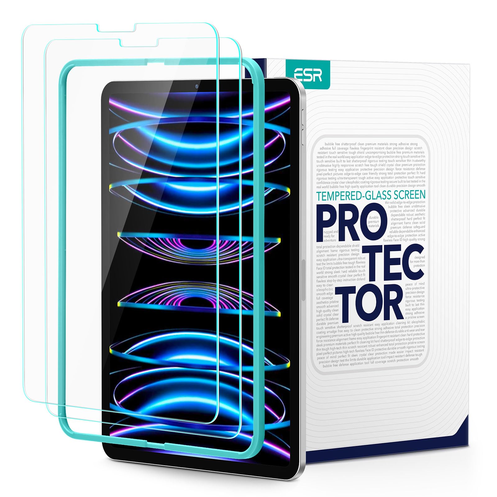 Esr 2 Pack Screen Protector For Ipad Air 5Th/4Th Generation (2022/2020),Ipad Pro 11 Inch (2022/2021/2020/2018) Screen Protector,