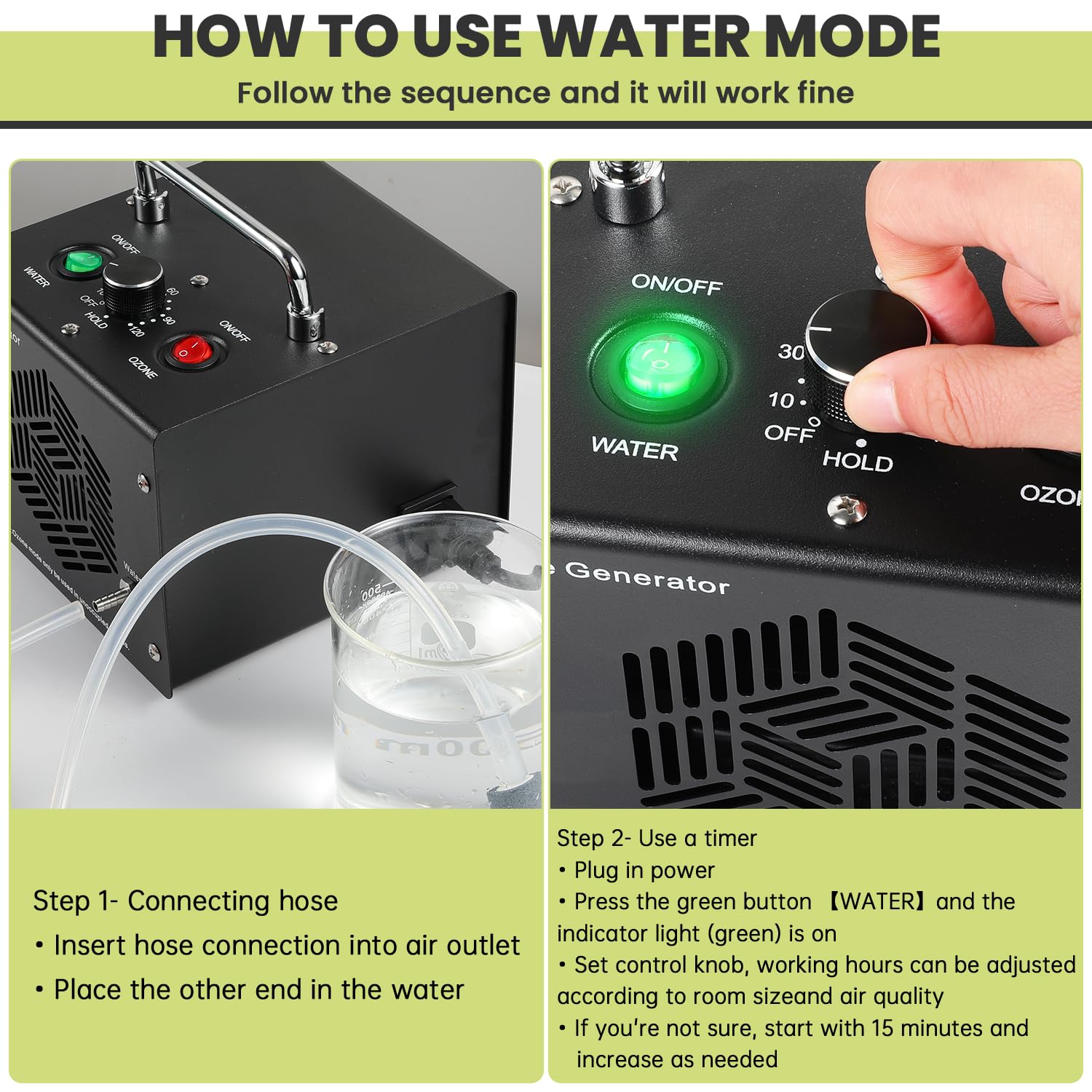 Medvoe 0Zone Generator For Water & Air   0Zone Machine 30000Mg For Car/Home/Smoke/Pet Odor, Black