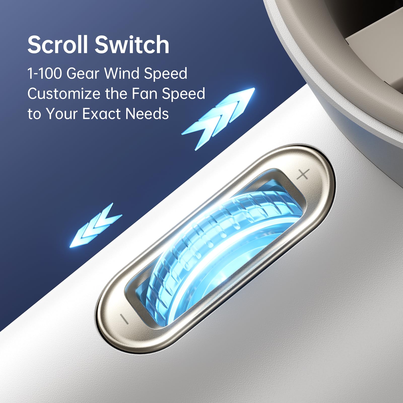 Jisulife Portable Handheld Fan,Speed(1 100) Adjustable Turbo Mini Fan,3600Mah Battery Rechargeable Personal Fan,Digital Display,