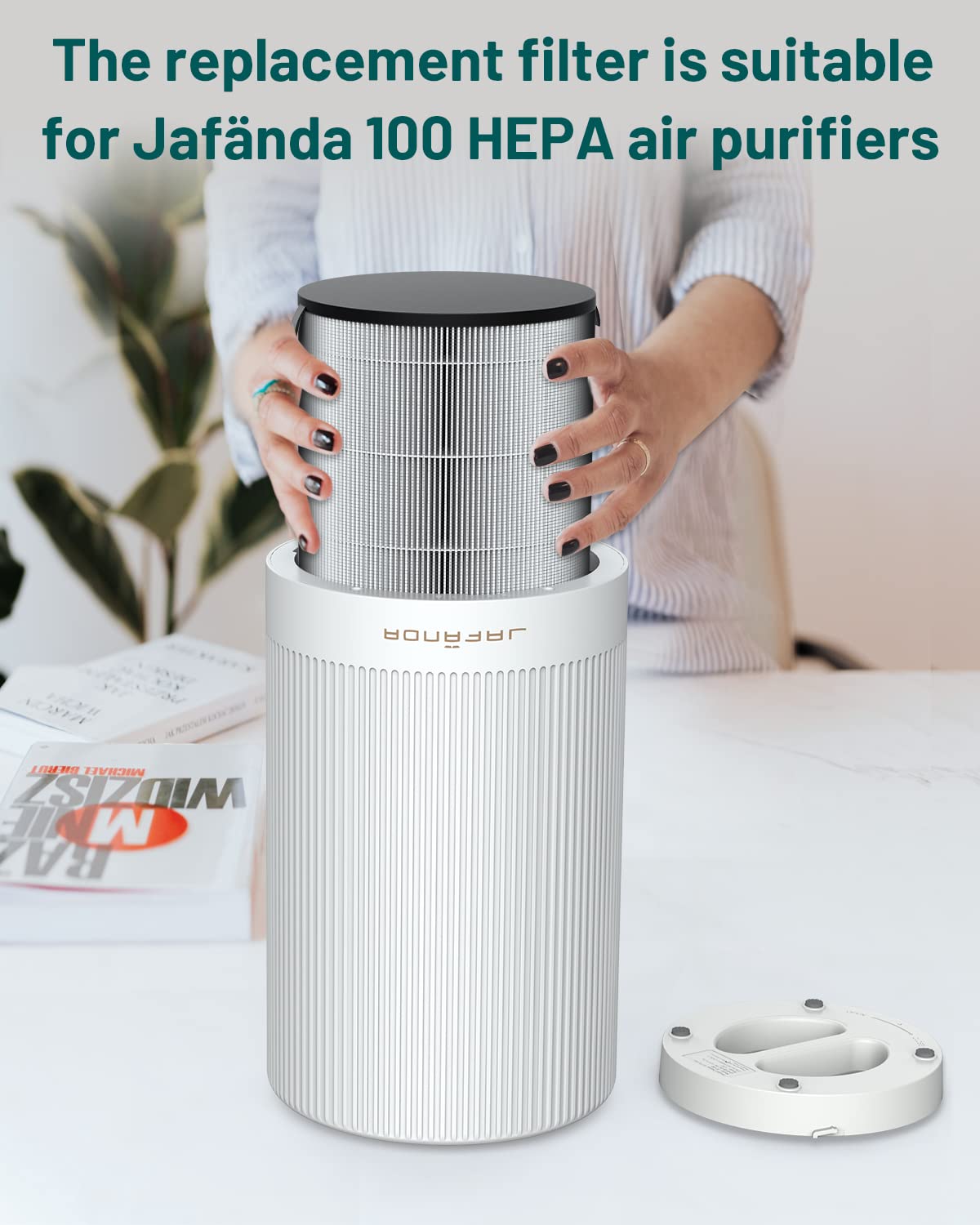 Jafnda Air Purifier Jf100 Replacement Filter, 3-In-1 True Hepa & Activated Carbon Filters,1 Pack
