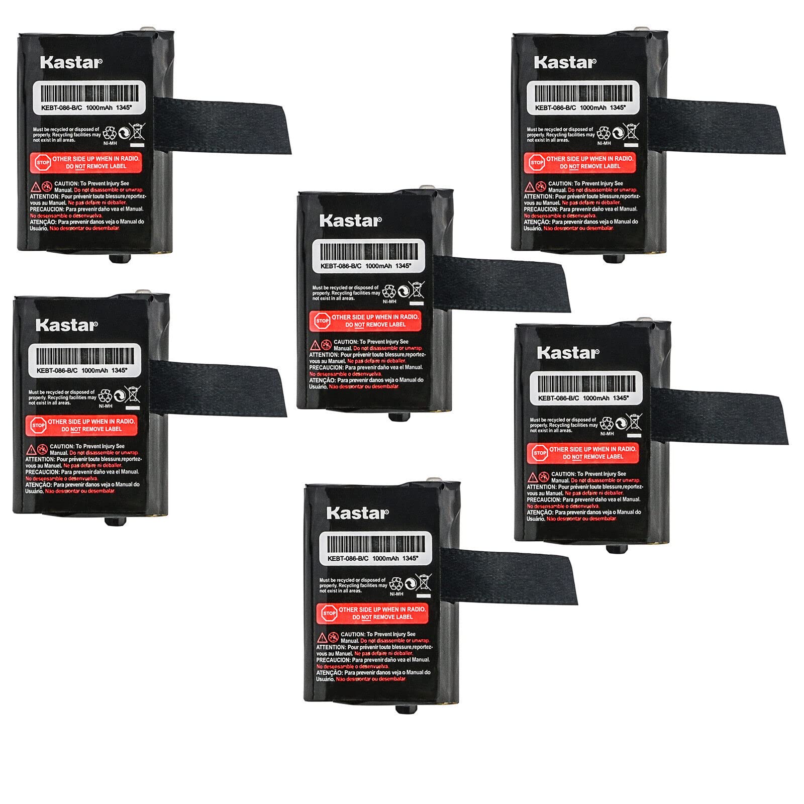 Kastar 6 Pack Battery Replacement for Motorola Two Way Radio Walkie Talkie 53617 M53617 3XCAAA KEBT 086 KEBT 086 B/C BNH KEBT 086 MH230R MH230TPR FRS 010 FRS 010 NH MB140R Battery