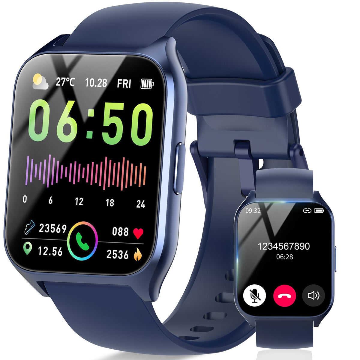 Smart Watch, 1.85 '' Hd Smartwatch For Men (Answer/Make Call), Fitness Activity Tracker, 110+ Sports Modes/Heart Rate/Sleep Moni