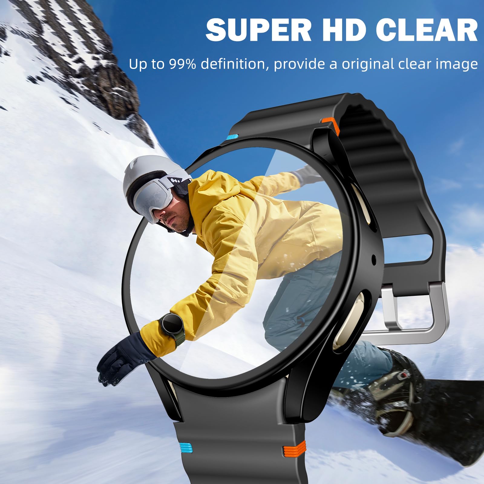 Geak 3 Pack Cover Compatible With Samsung Galaxy Watch 7 Case 40Mm, Soft Hd High Sensitivity Screen Protector With Tpu All Aroun