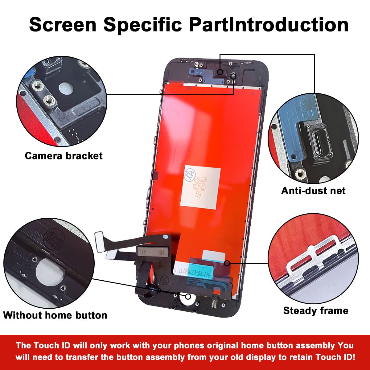 Efaithfix For Iphone 8/Se 2020 Lcd Screen Replacement Black 4.7 Inch Frame Assembly Display 3D Touch Screen Digitizer With Repai