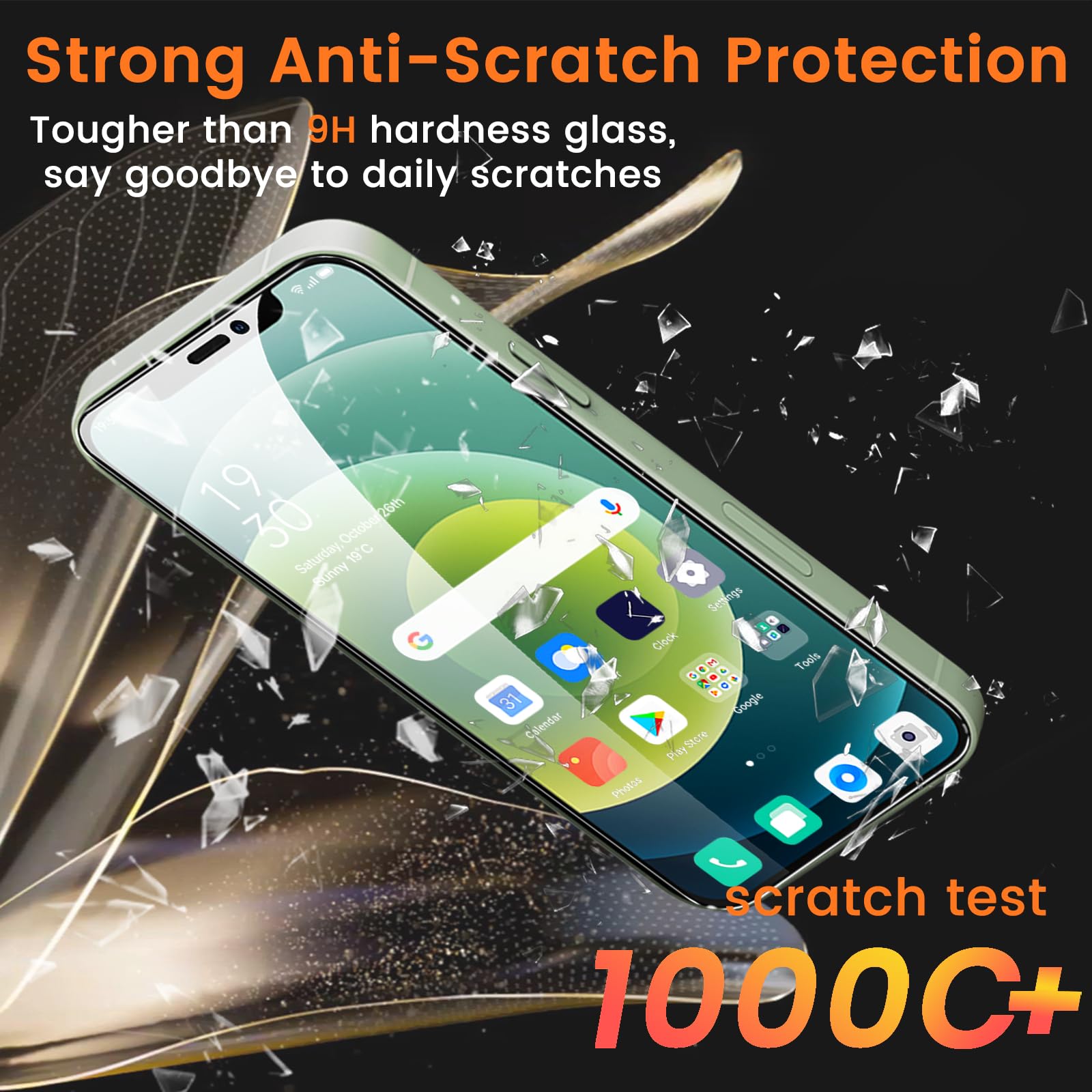 Lesakit 3+3 Pack Privacy Screen Protector For Iphone 12 6.1 Inch With 3 Pack Camera Lens Protector, Anti Spy Tempered Glass Film