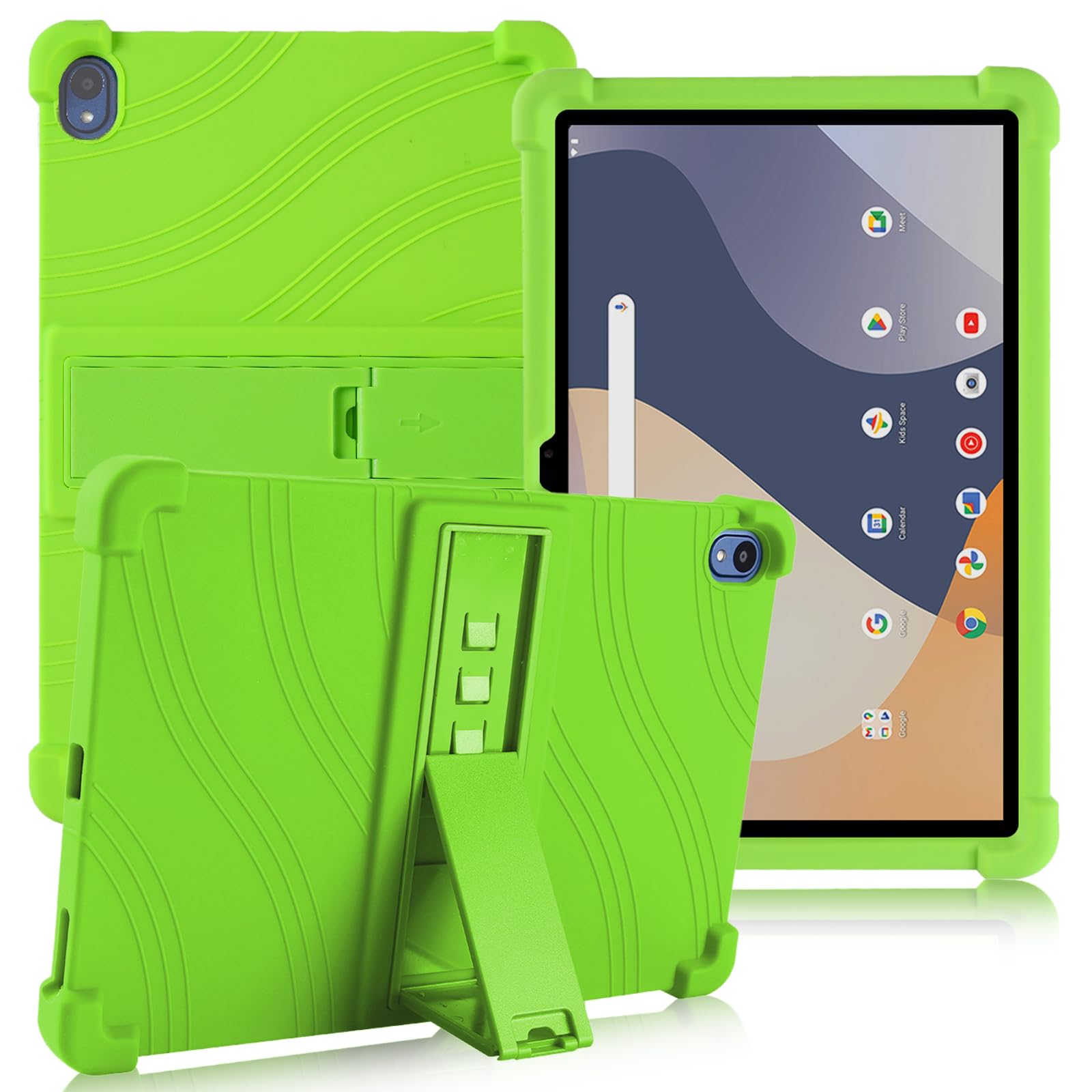 Atooz For Walmart Onn 10.1 Tablet Case 2024,Soft Silicone Case For Onn 10.1 Gen 4 Tablet With Stand (Model: 100135925) (Green)