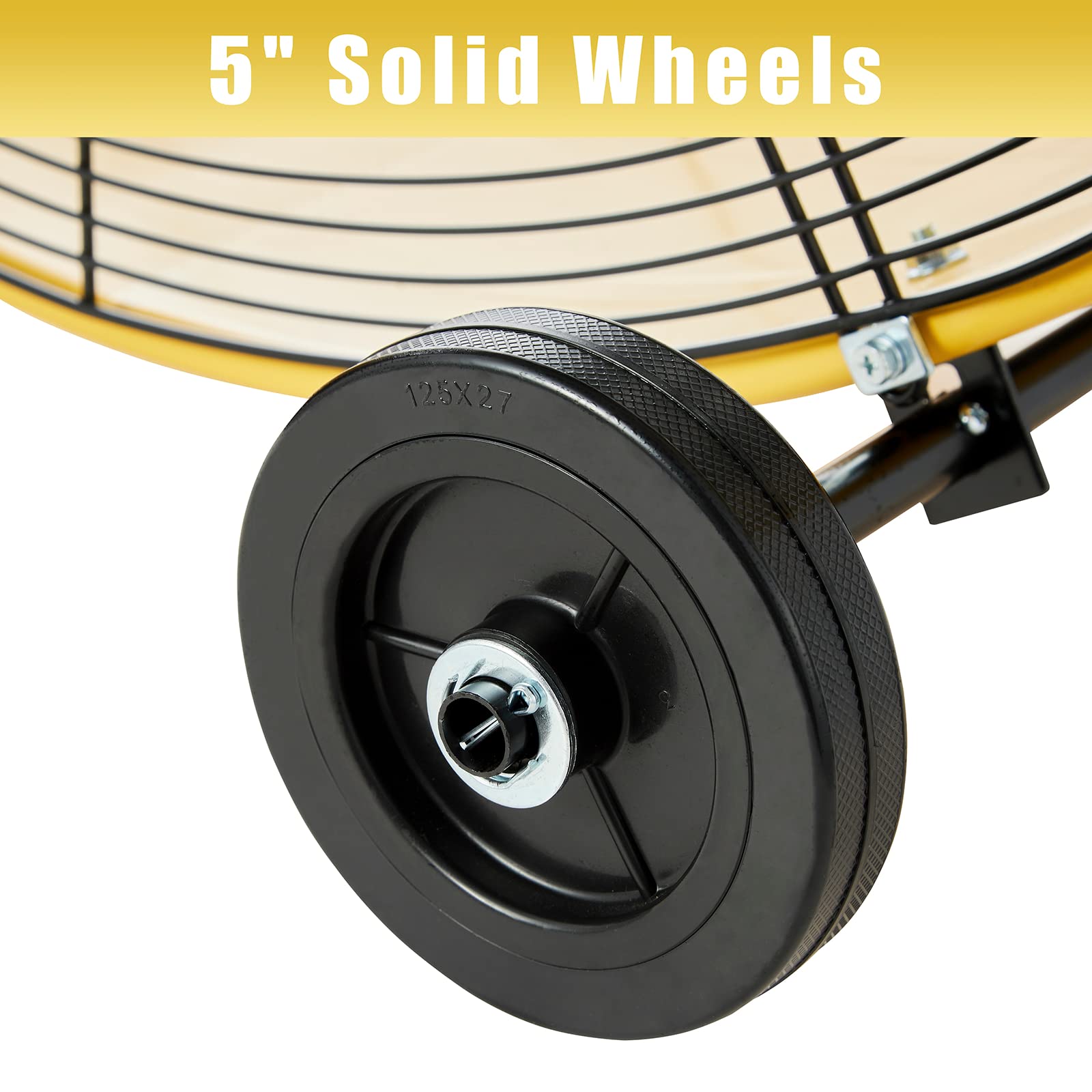 Hicfm 13000 Cfm 30 Inch Heavy Duty High Velocity Barrel Floor Drum Fan With Powerful 1/3Hp Motor, 9Ft Cord, 5In Solid Wheels For