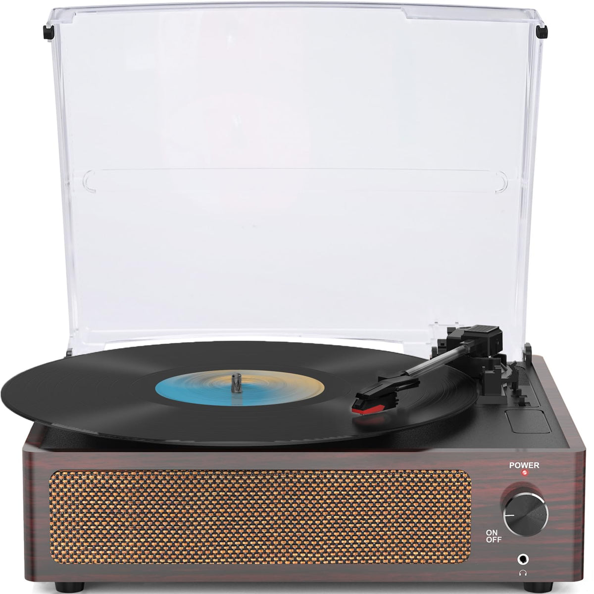 Wockoder Vinyl Record Players Turntable With Speakers Belt Driven Turntables For Vinyl Records 3 Speed Lp Vinyl Player Wireless