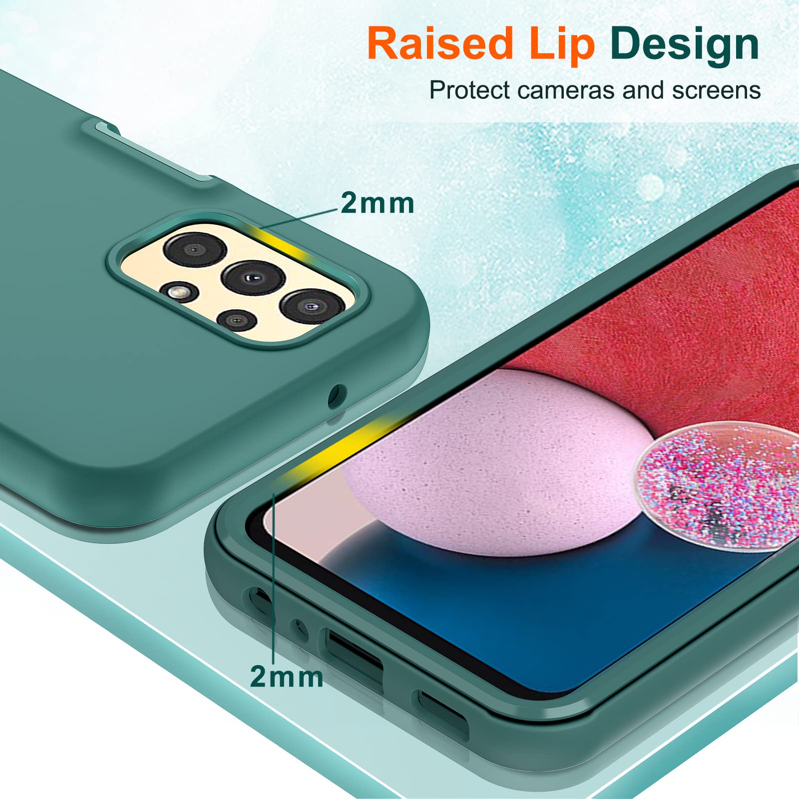 Leyi For Samsung A13 5G Case, Samsung Galaxy A13 5G Case With [2 X Tempered Glass Screen Protector], Full Body Shockproof Soft L