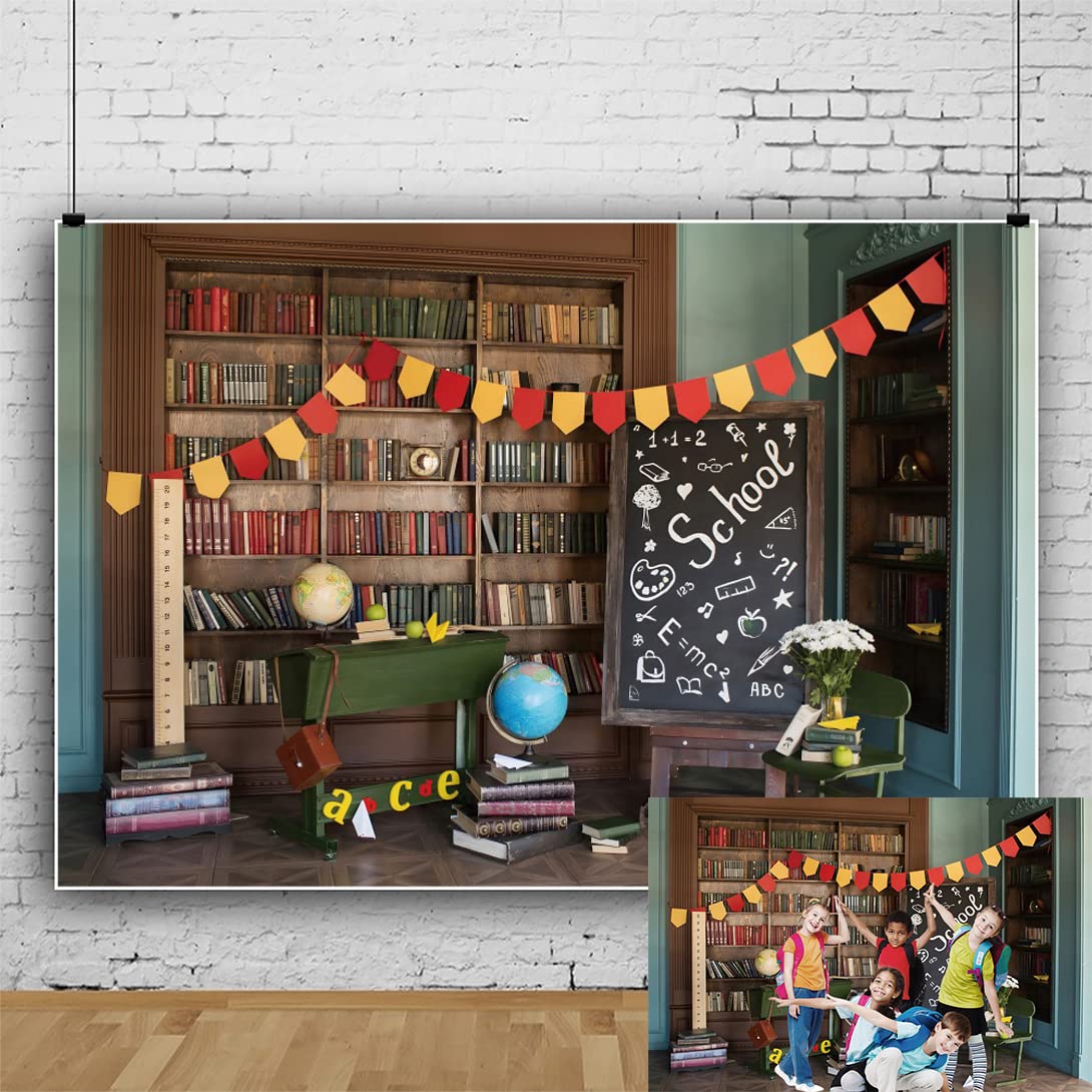Back To Shool Backdrops For Photography Classroom Bookshelf Blackboard Photo Background 7X5Ft Teacher Backdrop Online Teaching S