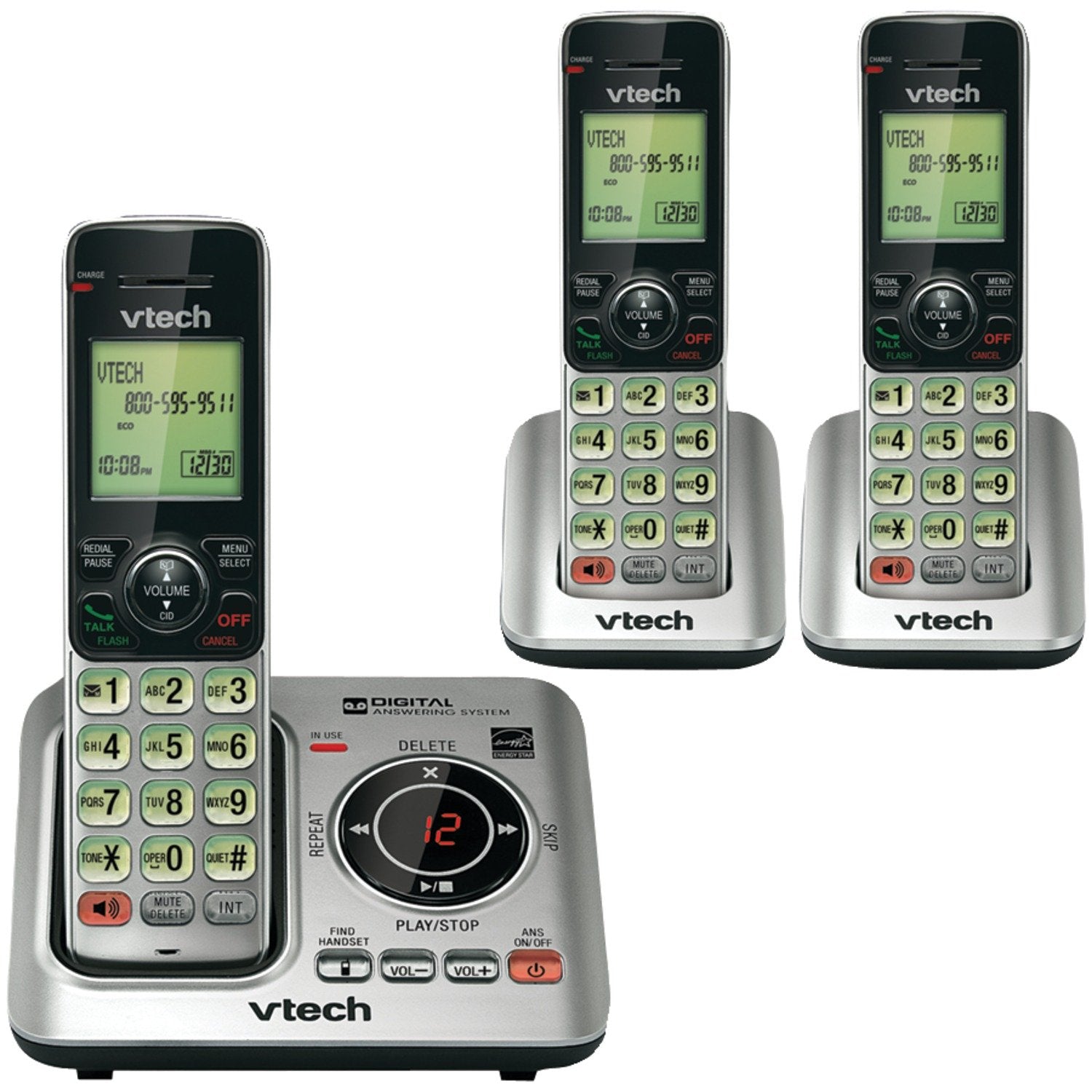 Vtech Vtcs6629-3 3-Handset Dect 6.0 Expandable Speakerphone With Caller Id