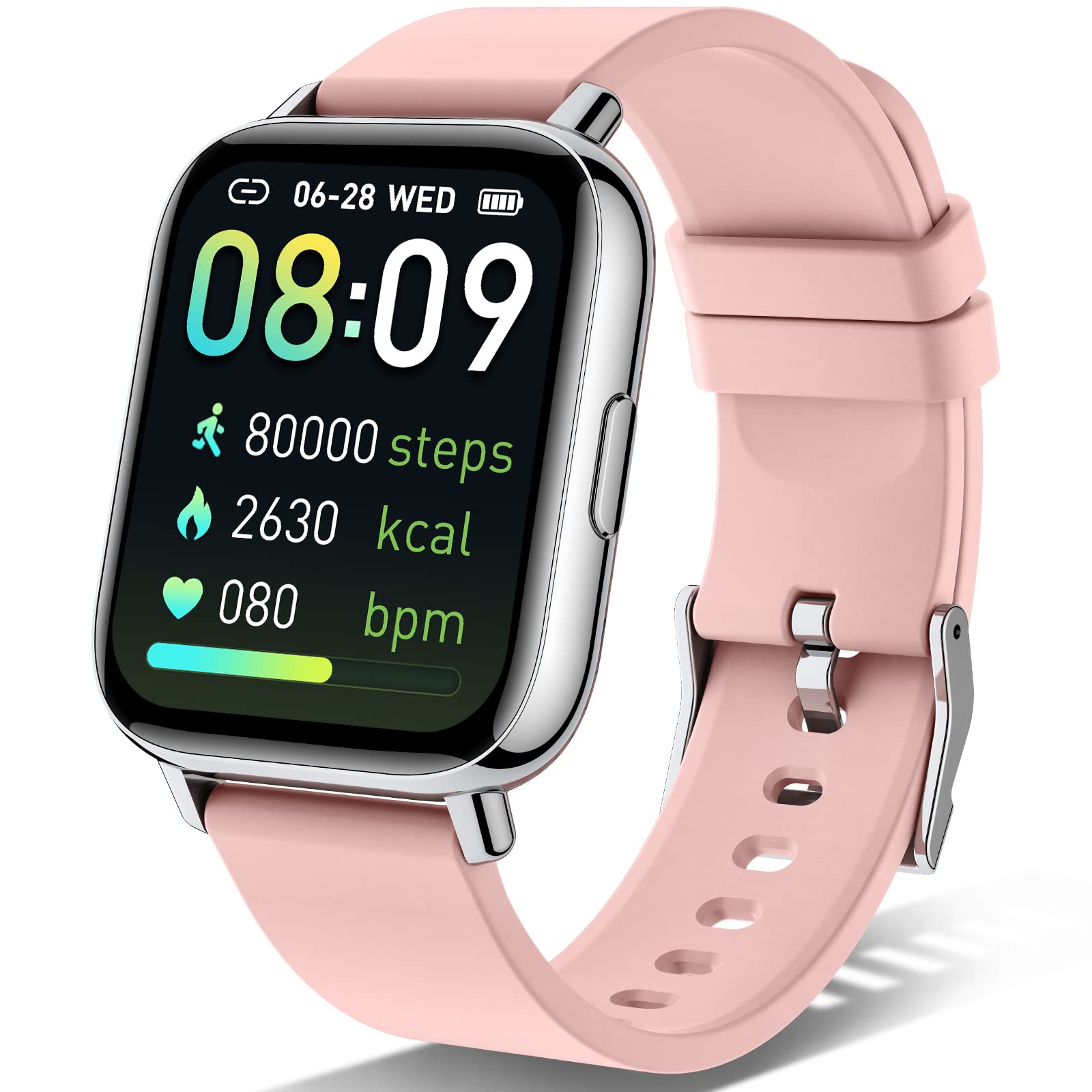 Mugo Smart Watch For Women, Fitness Watch 1.69'' Touch Screen Smartwatch, Pedometer Watch With Heart Rate And Sleep Monitor, Ip6