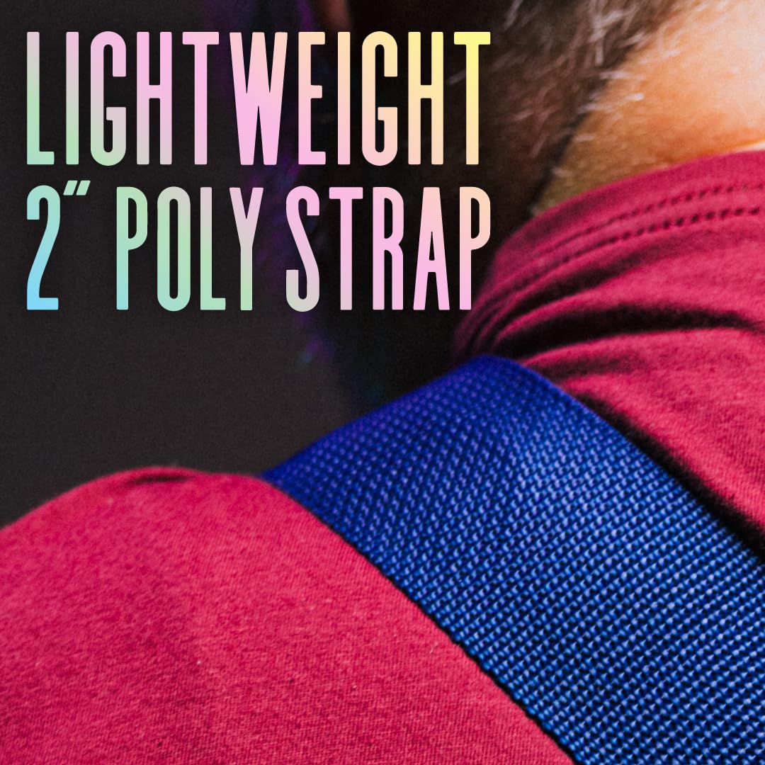 Levys Leathers 2 Polypropylene Guitar Strap With Genuine Leather Ends And Tri-Glide Adjustment. Red (M8Poly-Red)