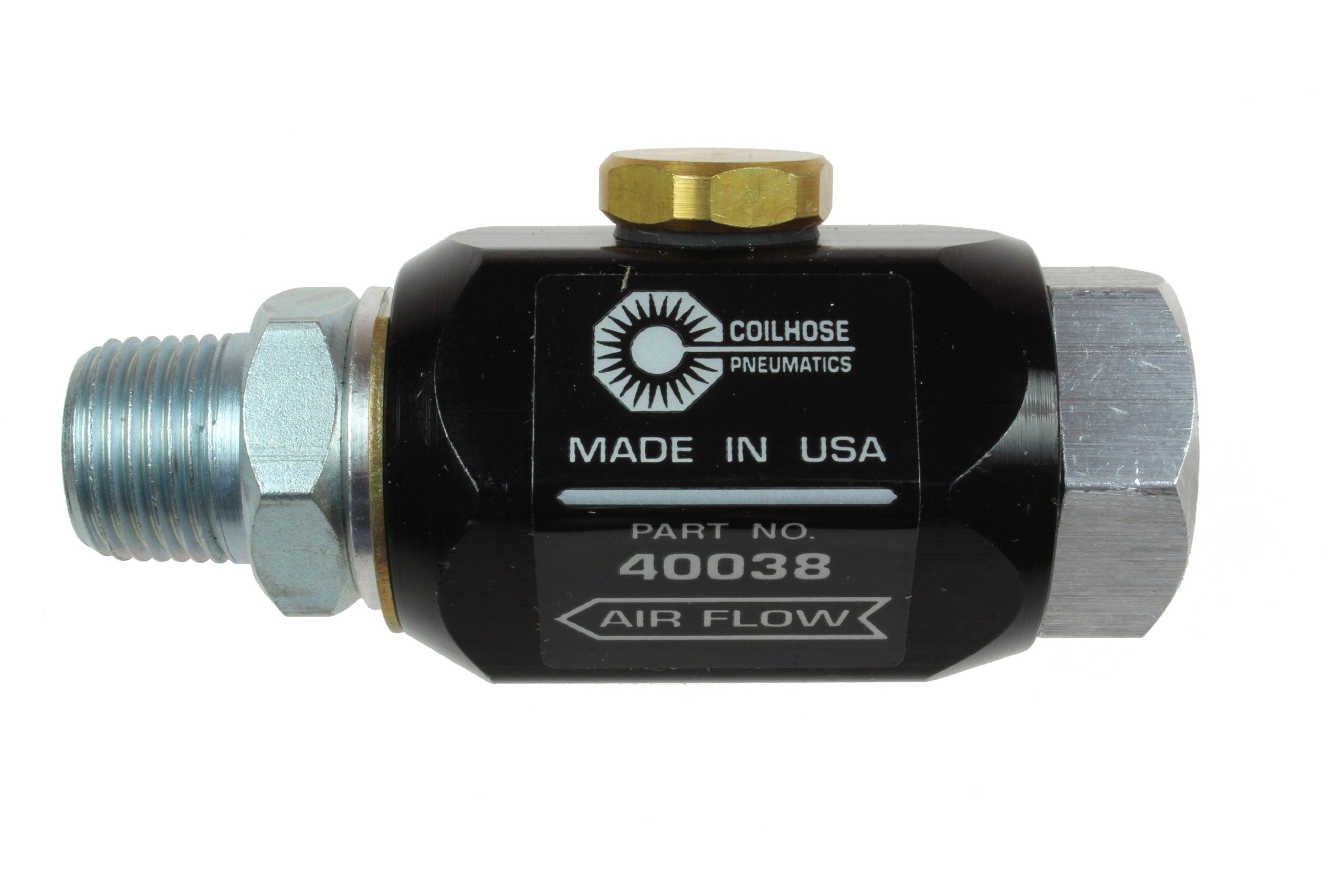 Coilhose Pneumatics 40038 In Line Lubricator, 3/8 Inch Pipe Size, 5.0 Cubic Centimeter Lubricant Capacity