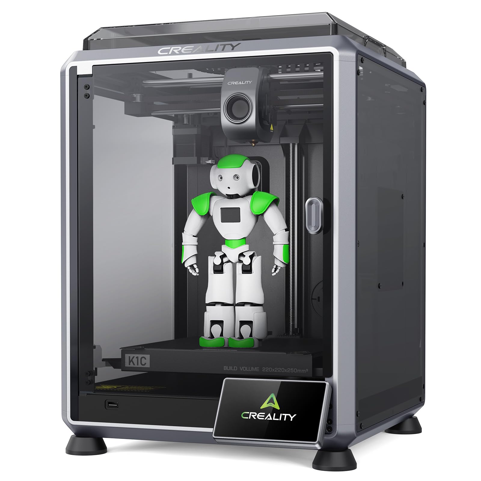 Creality K1C 3D Printer, 600mm/s Fast Speed Auto Leveling 3D Printers with AI Camera for 300C Printing, Switchable Silent Mode R