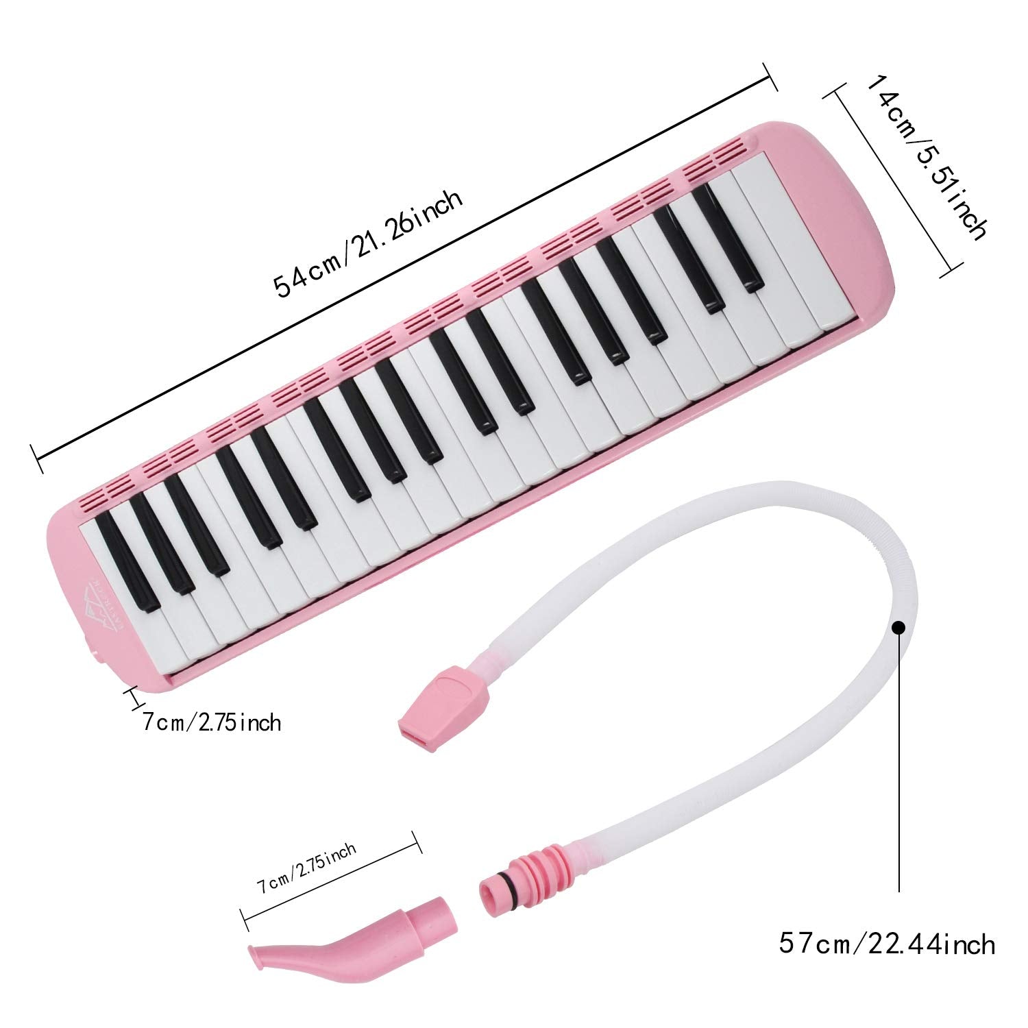 Eastrock 37 Key Melodica Instrument Keyboard Soprano Piano Style With Mouthpiece Tube Sets And Carrying Bag For Kids Beginners A