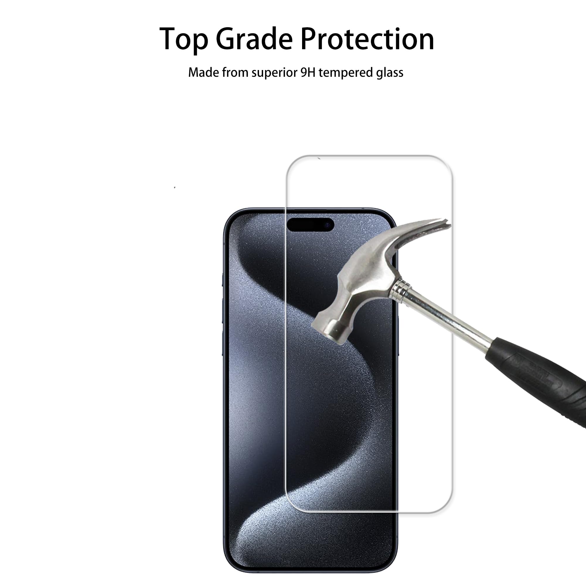 Hkkais Easy Alignment Frame Designed For Iphone15 Pro Tempered Glass Screen Protector Film 3 Pack