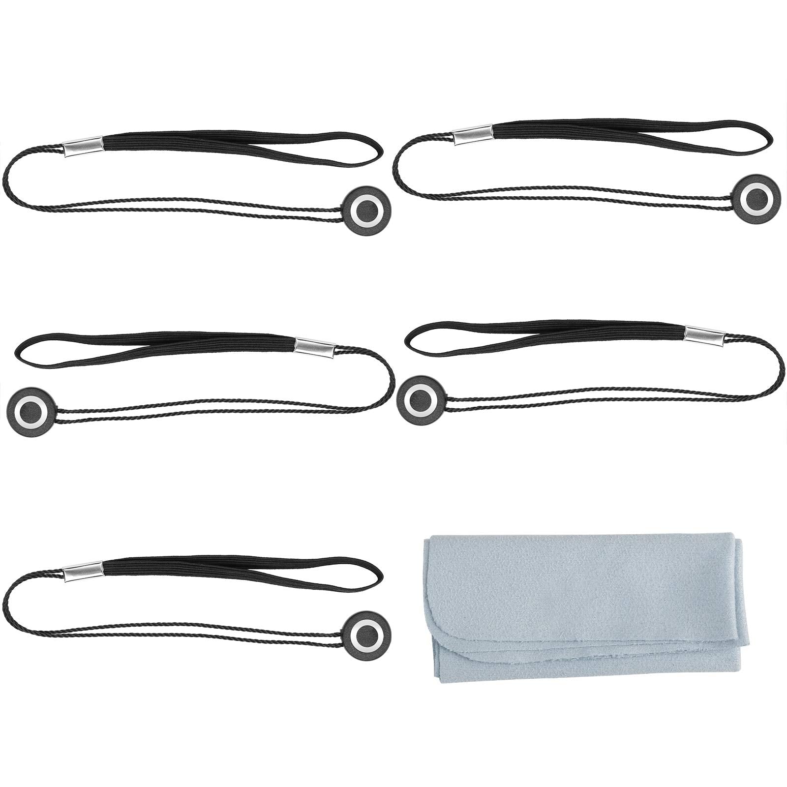 Chromlives 5 Pack Lens Cap Leash Lens Cap Keeper Holder With Microfiber Cleaning Cloth,Prevent Lens Cap Lost Compatible With Dsl