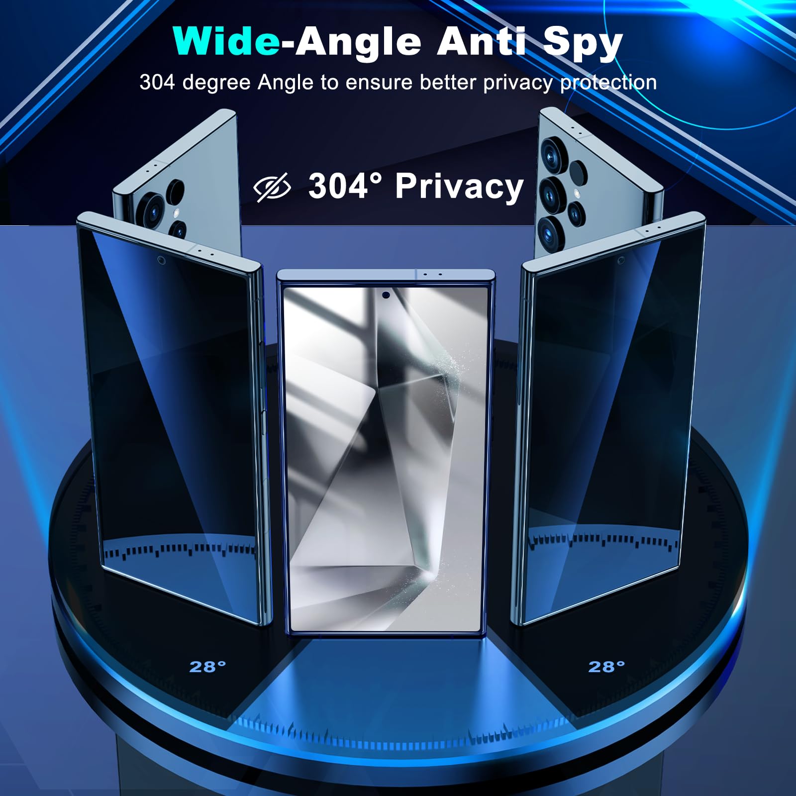 Wyqltd 2 Pack For Samsung Galaxy S24 Ultra Privacy Screen Protector Tempered Glass, Anti Spy, Fingerprint Unlocking, Full Covera