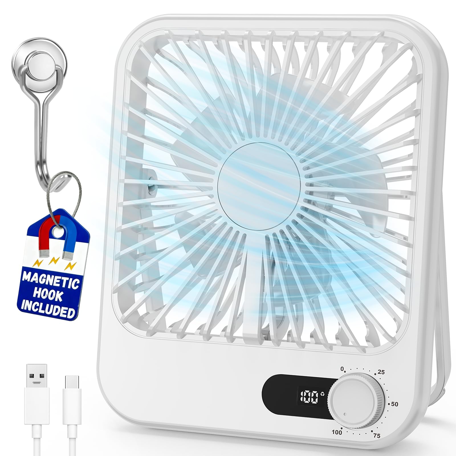 Portable Travel Fan for Cruise Approved, Cruise Essentials 2026 Rechargeable Fan100 Speed Wind Adjustable, Small Travel Essentia