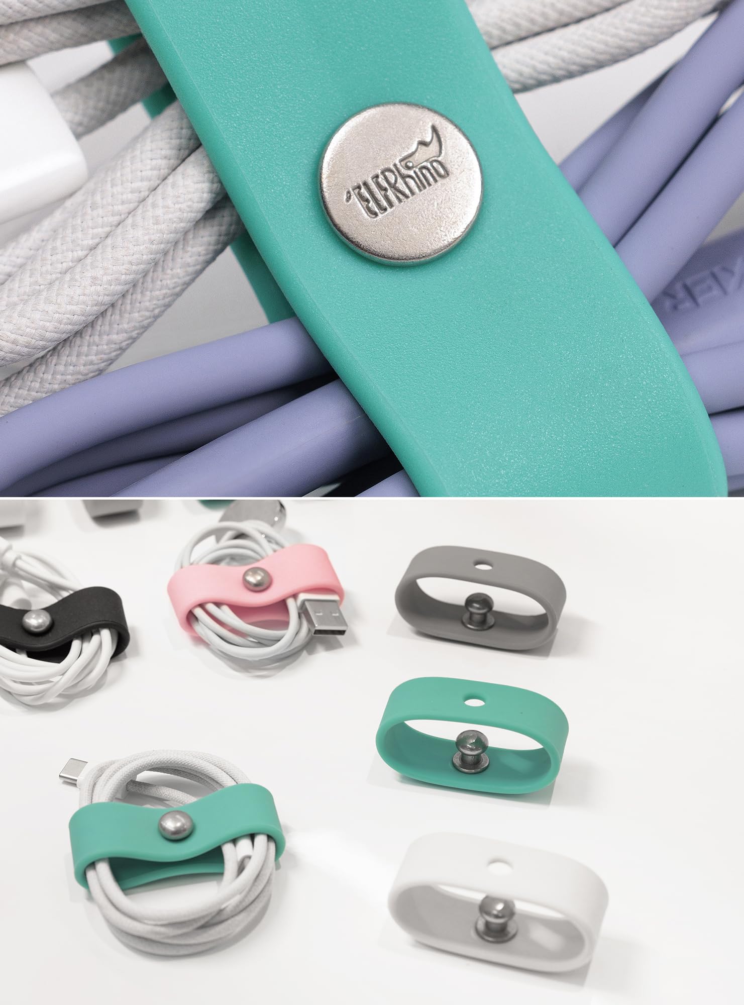 5 Pack Cord Organizer, Ring Cord Keeper, Cable Organizer Usb Holder, Silicone Cable Ties, Reusable Cord Organizer Cable Straps,