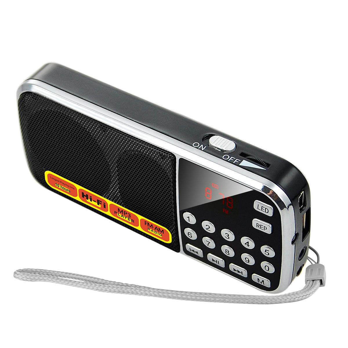 Boespatr Small Radios Portable Am Fm, Battery Powered Radio, Support Usb Flash Disk/Micro Sd Card Playback, Digital Buttons, Bas
