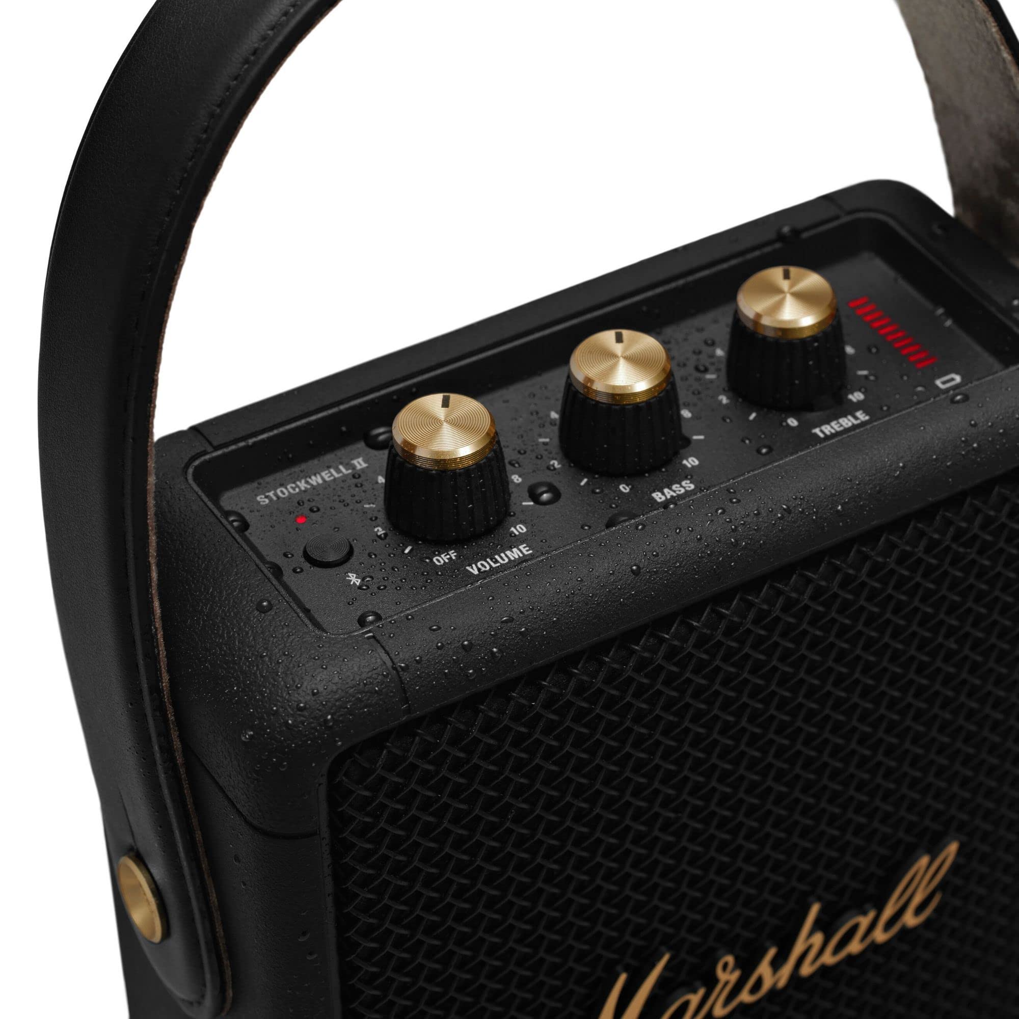 Marshall Stockwell Ii Portable Bluetooth Speaker, Black And Brass