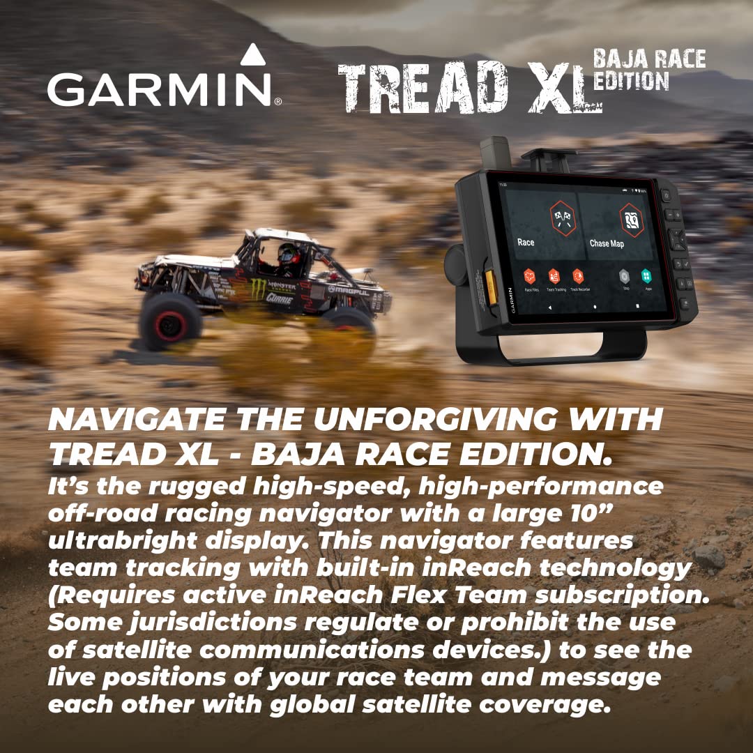 Wearable4U Garmin Tread Xl Baja Race And Chase Edition, Rugged,10    Off-Road Race Navigator, High-Performance Gps For Trophy Tr
