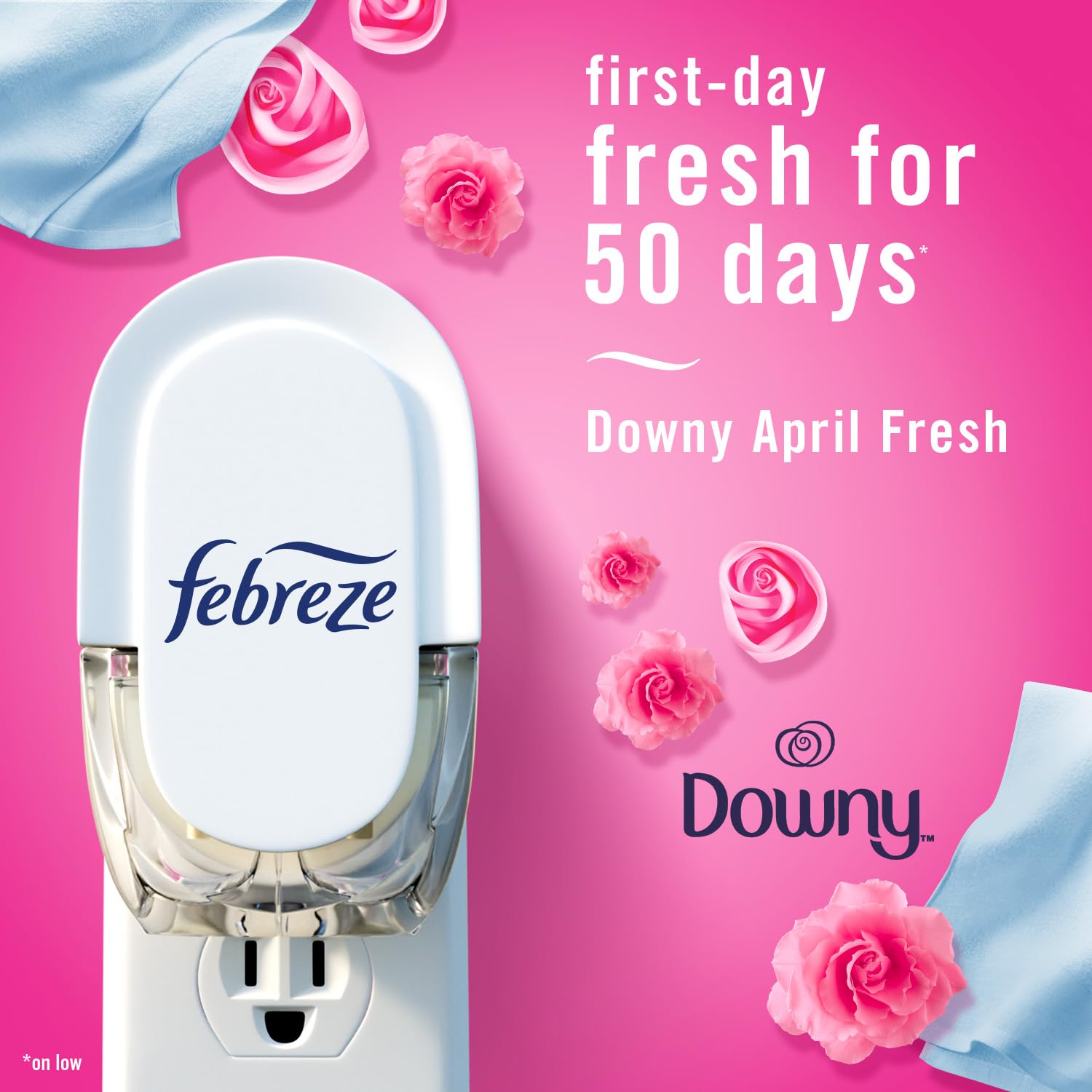 Febreze Plug In Air Fresheners, Downy April Fresh, Odor Eliminator For Strong Odors, Scented Oil Refill (3 Count)