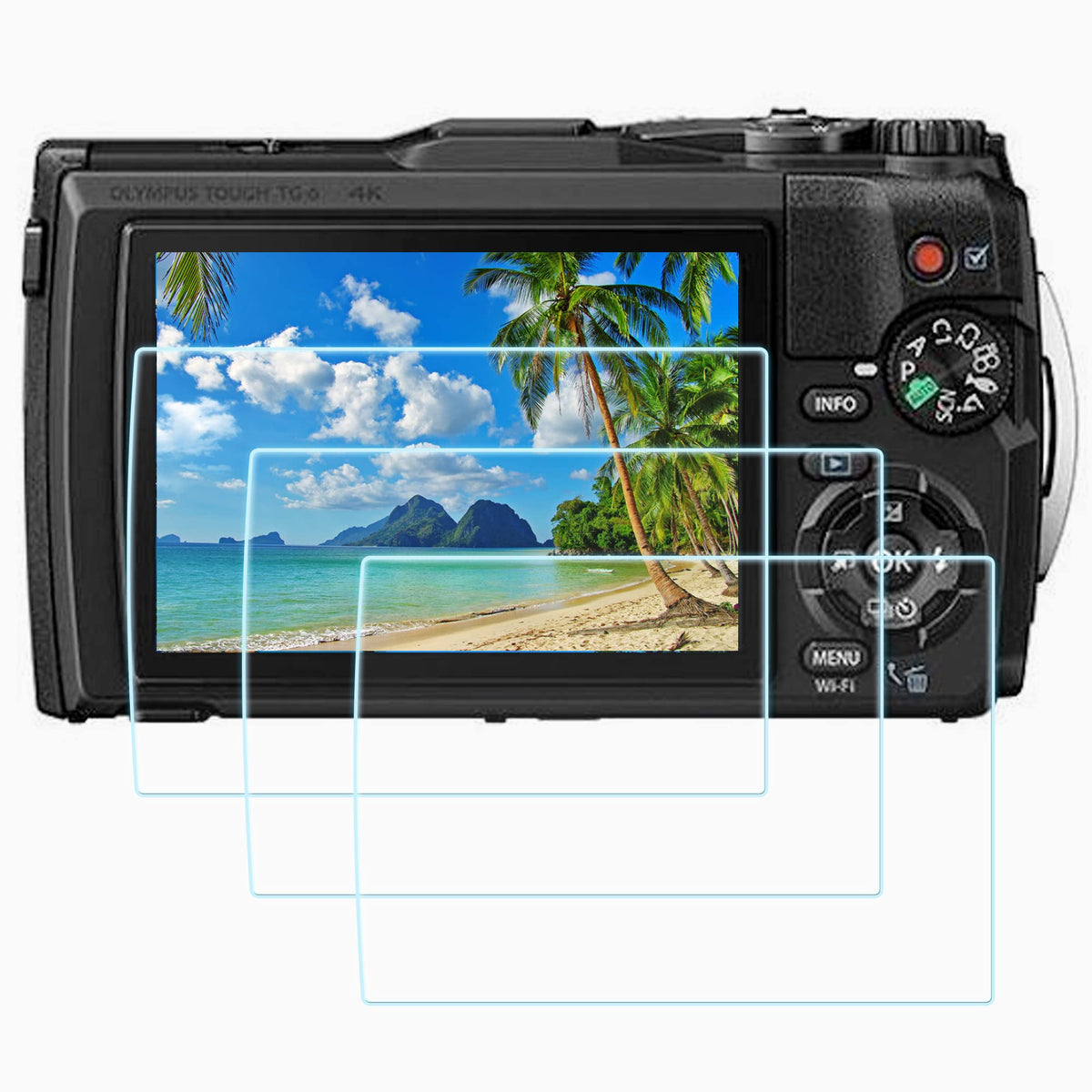 Pctc Tg 7 Screen Protector Compatible With Olympus Tg 7 Tg 6 Tg 5 Tg 4 Red Underwater Camera, 0.3Mm 9H Hardness Tg7 Tg6 Tg5 Tg4