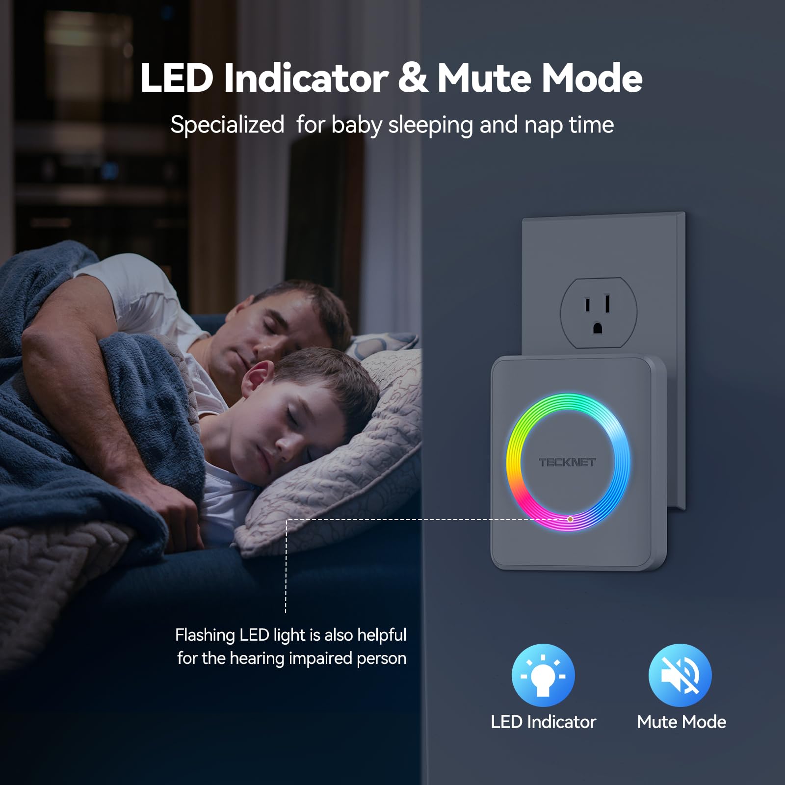 Tecknet Wireless Doorbell, 0 120Db Door Bell, 1300 Ft Wireless Range, Ip65 Waterproof Classroom Doorbell, 60 Chimes & 5 Volume L