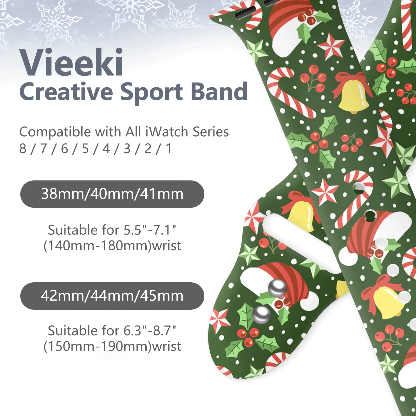 Merry Christmas Watch Band Compatible With Apple Watch Band 38Mm 40Mm 41Mm 42Mm 44Mm 45Mm 49Mm For Women Men, Happy Christmas Ha