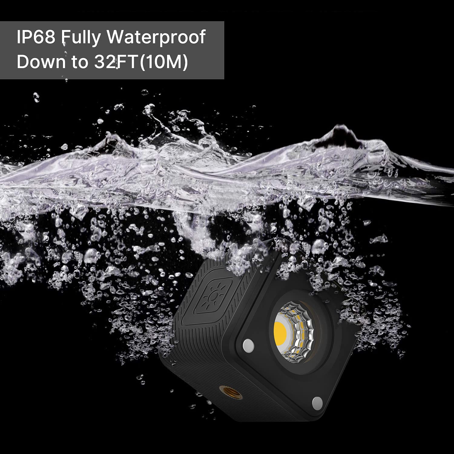 Ulanzi Led Video Light Waterproof Ip68 Camera Lighting Kit Mini Cube With 8 Color Gel Filters, Dimmable Portable Fill Photograph