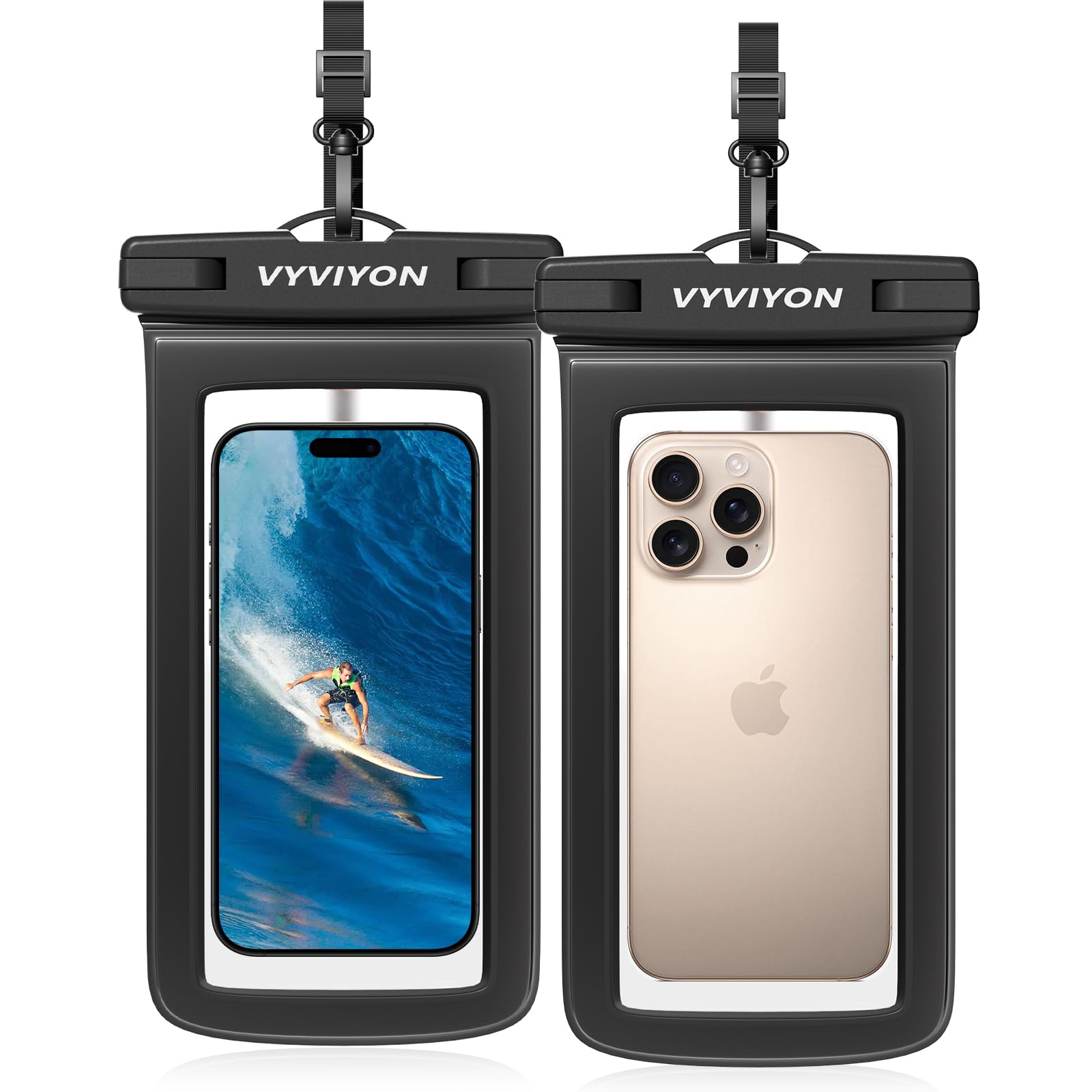 Vyviyon Waterproof Phone Pouch Case 2Pack, Ipx8 Cellphone Dry Bag For Iphone 16 15 14 13 12 11 Pro Max & Samsung S25 , Beach Cru