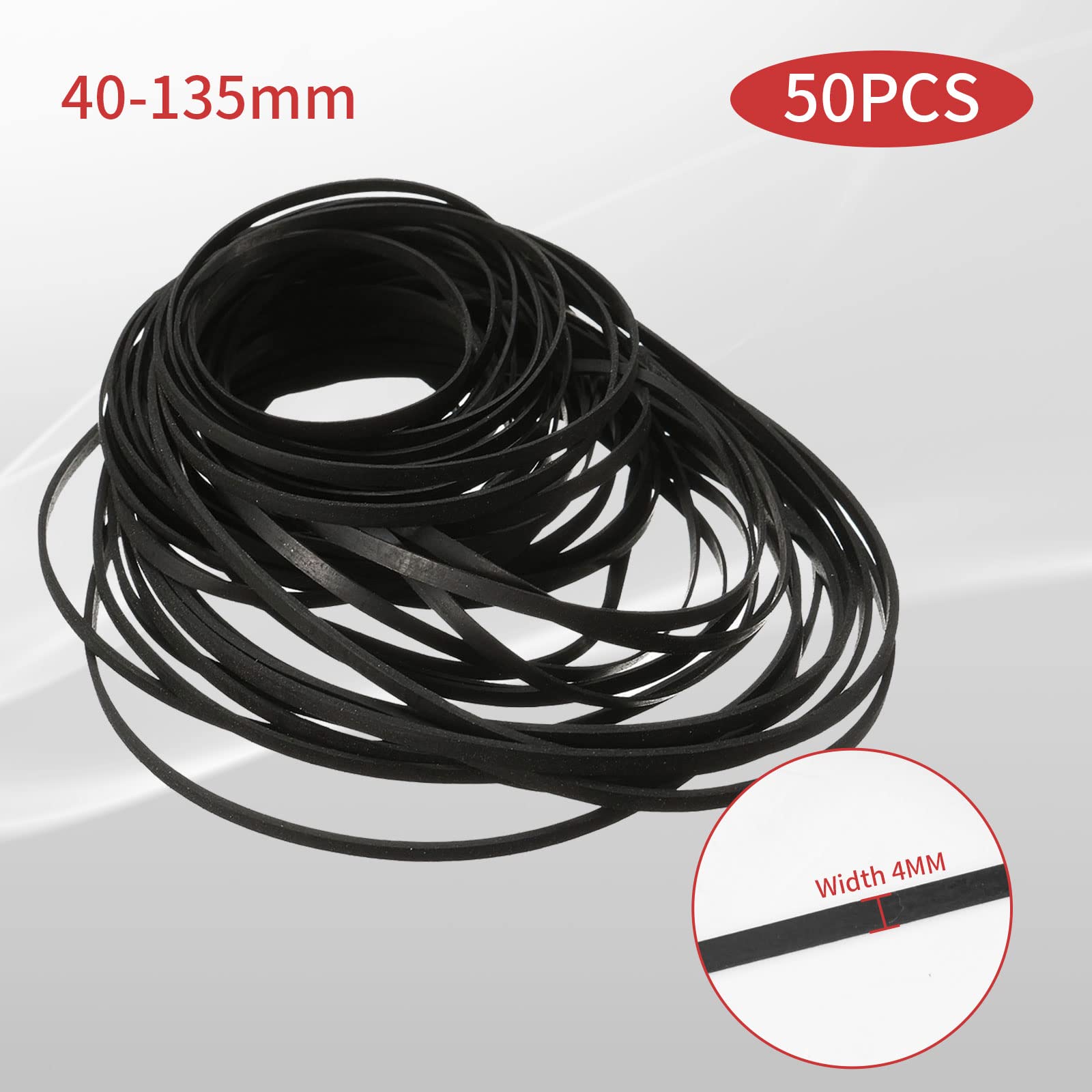 Recorder Rubber Belt   Cassette Recorder Repair Maintenance Mix Flat Cassette Tape Machine Rubber Belts 40 135 Mm (50Pcs) (Width