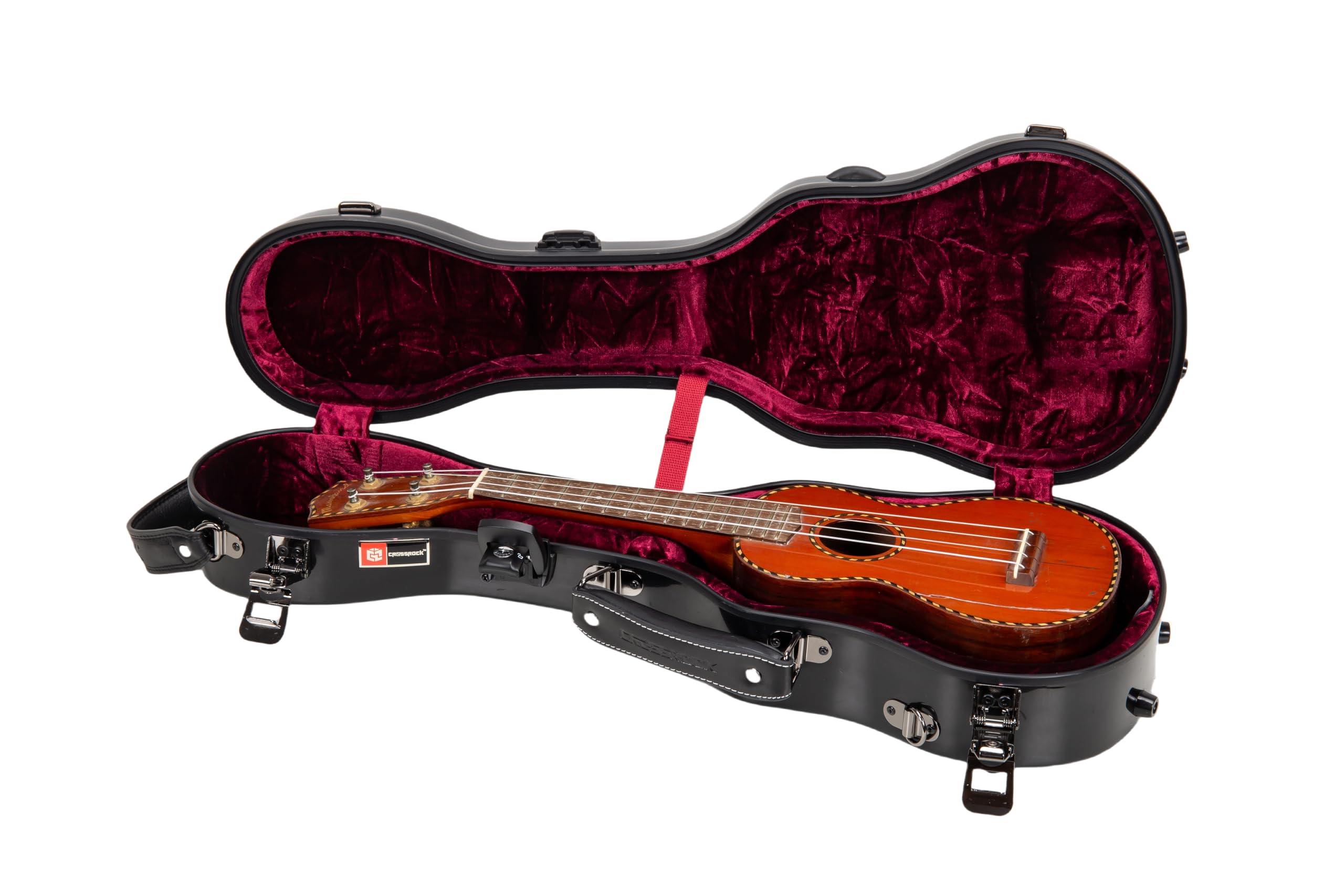 Crossrock Soprano Ukulele Case - 100% Fiberglass Hardshell With Brand Latches, Tsa Lock, Accessory Compartment, And Detachable S