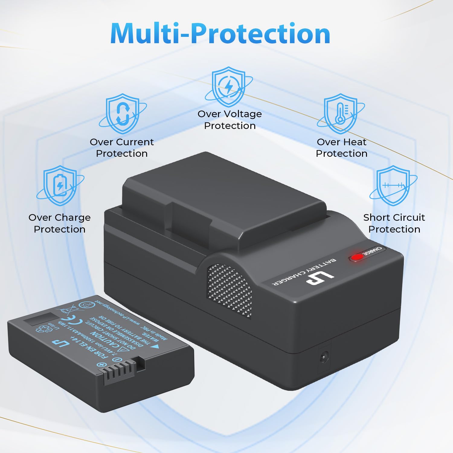 En El14 En El14A Battery Charger Pack, Lp 2 Pack Battery & Charger, Compatible With Nikon D3500, D5600, D3300, D5100, D5500, D31