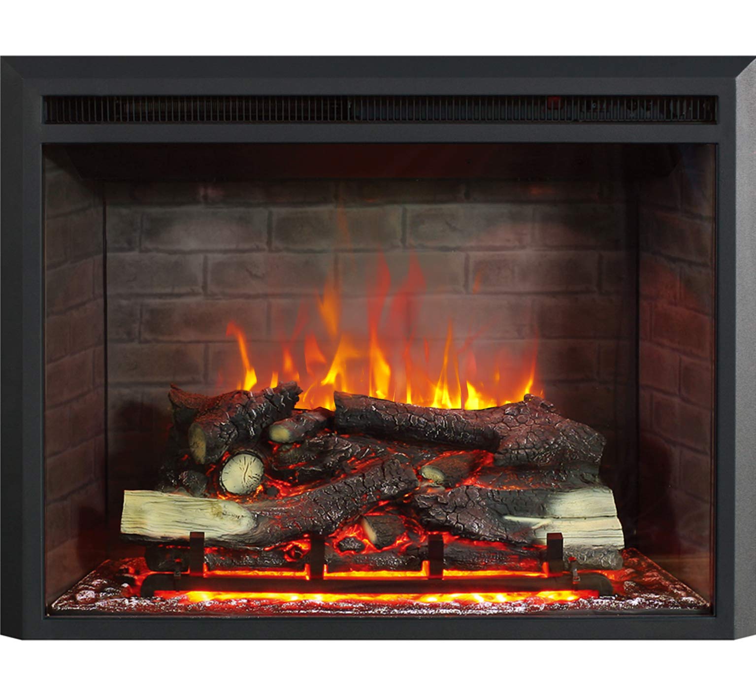 RICHFLAME Gavin 33 Inches Electric Fireplace Insert with Log Speaker, Designed for Stud, Wood Burning Opening, Cabinet & Wood Ma