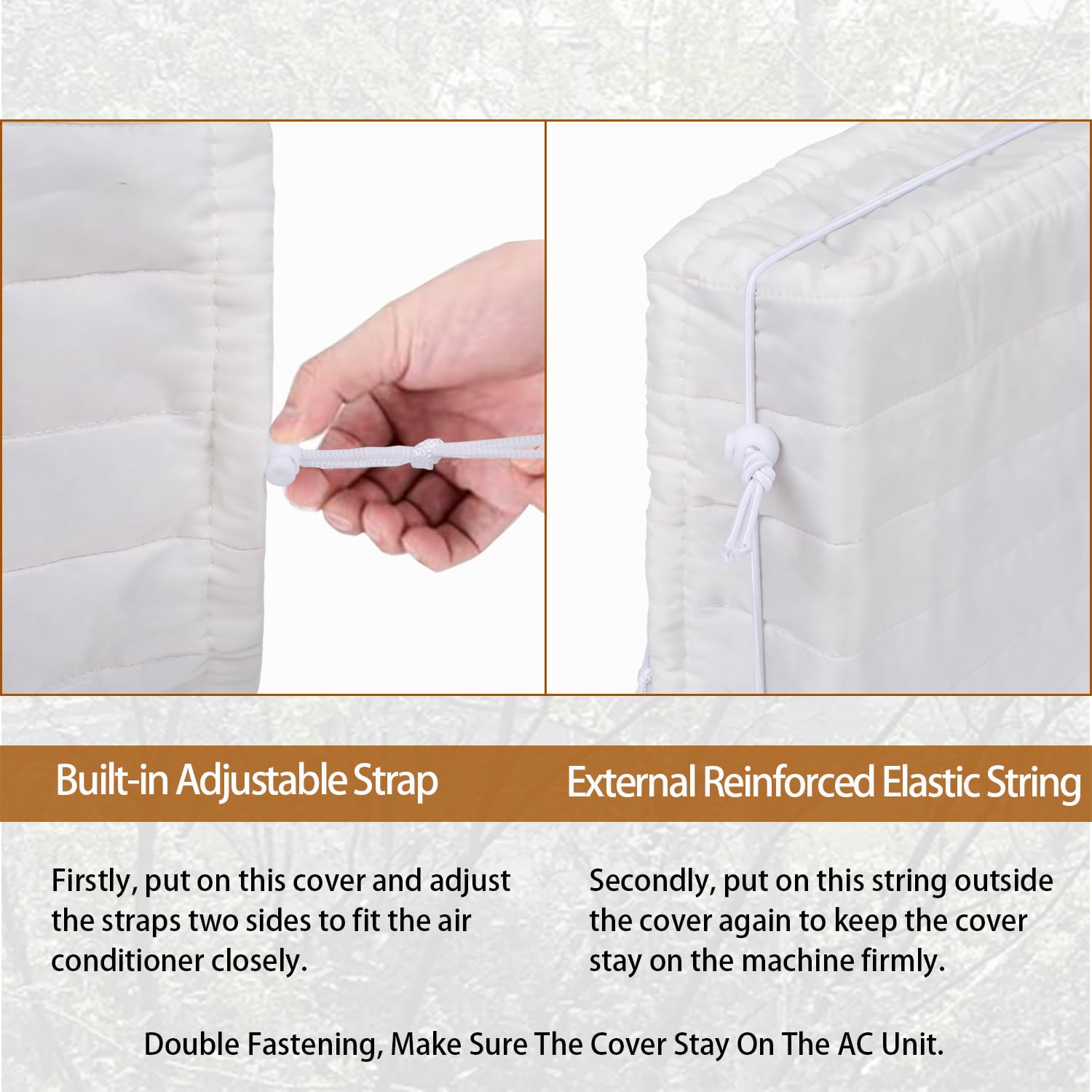 Air Conditioner Cover Indoor, Ac Covers For Inside Window Ac Unit Cover With Reinforced Elastic String, Double Insulation, 17X13