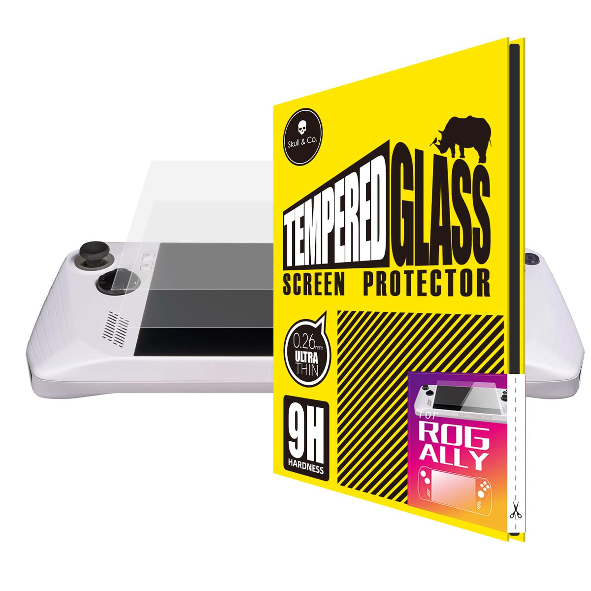 Skull & Co. High Transparency And High Sensitive Tempered Glass Screen Protector For Rog Ally (2 Pack)