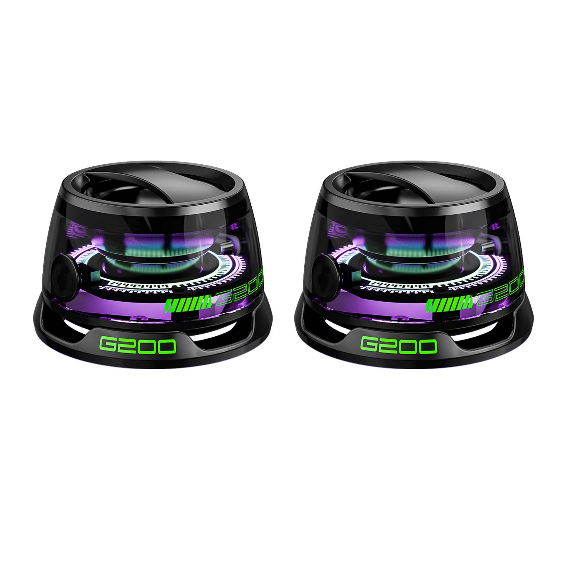 Hounyoln 2 Pcs Magnetic Bluetooth Speaker,Multifunctional Portable G200 Speaker With Multi Rgb Color Light Show 3D Surround Soun