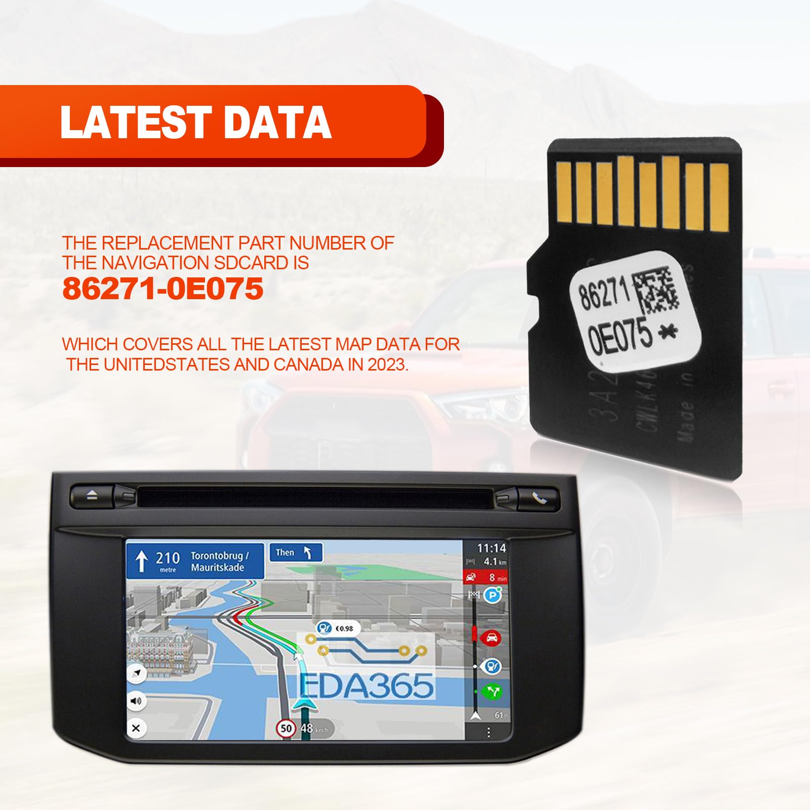 2023 Latest Updated Car Navigation Sd Card, 86271 0E075 Us And Canada Maps Micro Sd Card For Upgrading Your Car Gps Navigation S