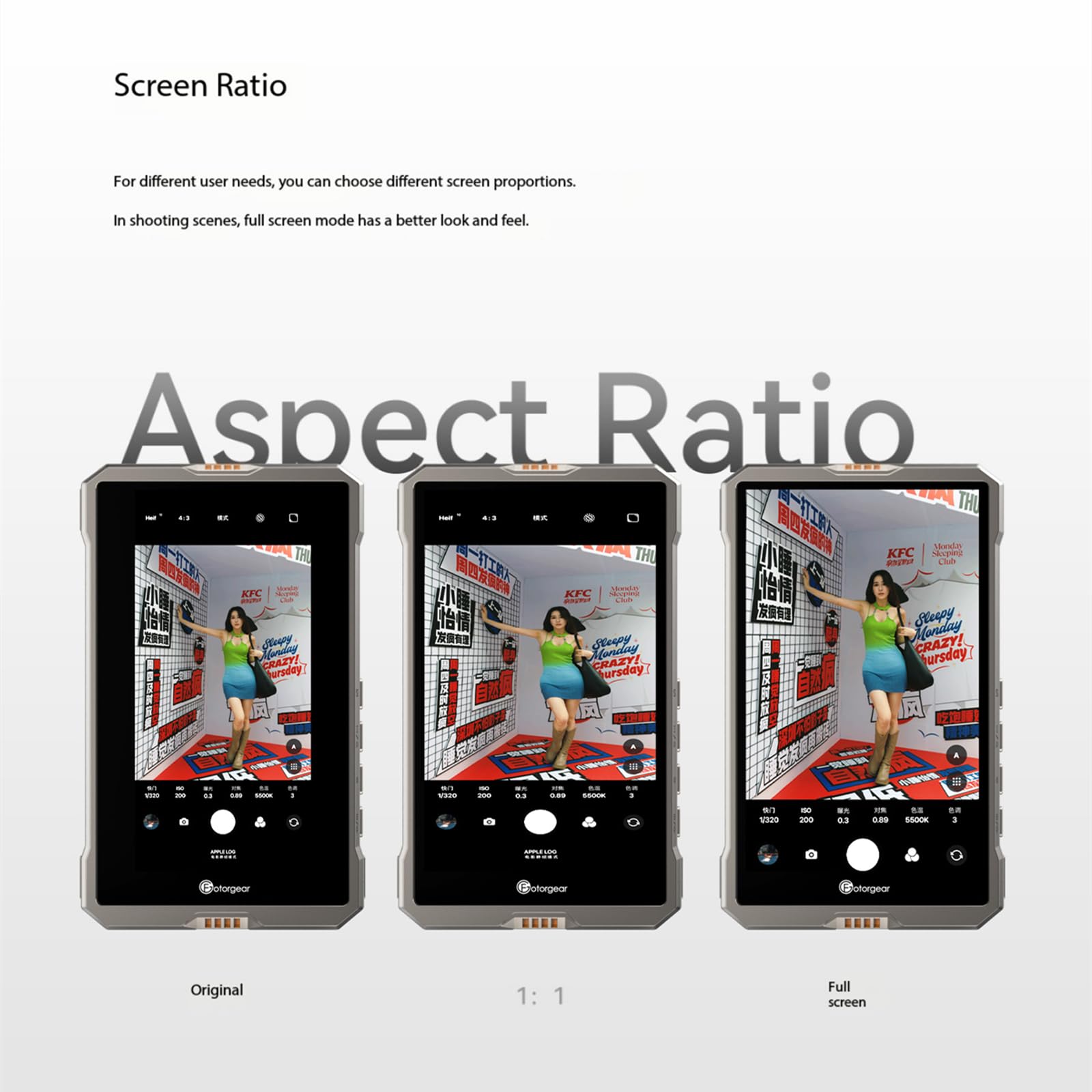 Xcjsyp Fotorgear Ms01 Selfie Monitor Screen Phone Vlog, Magnetic Phone Holder Clip Mount, 1080P Using Phone Rear Camera For Self