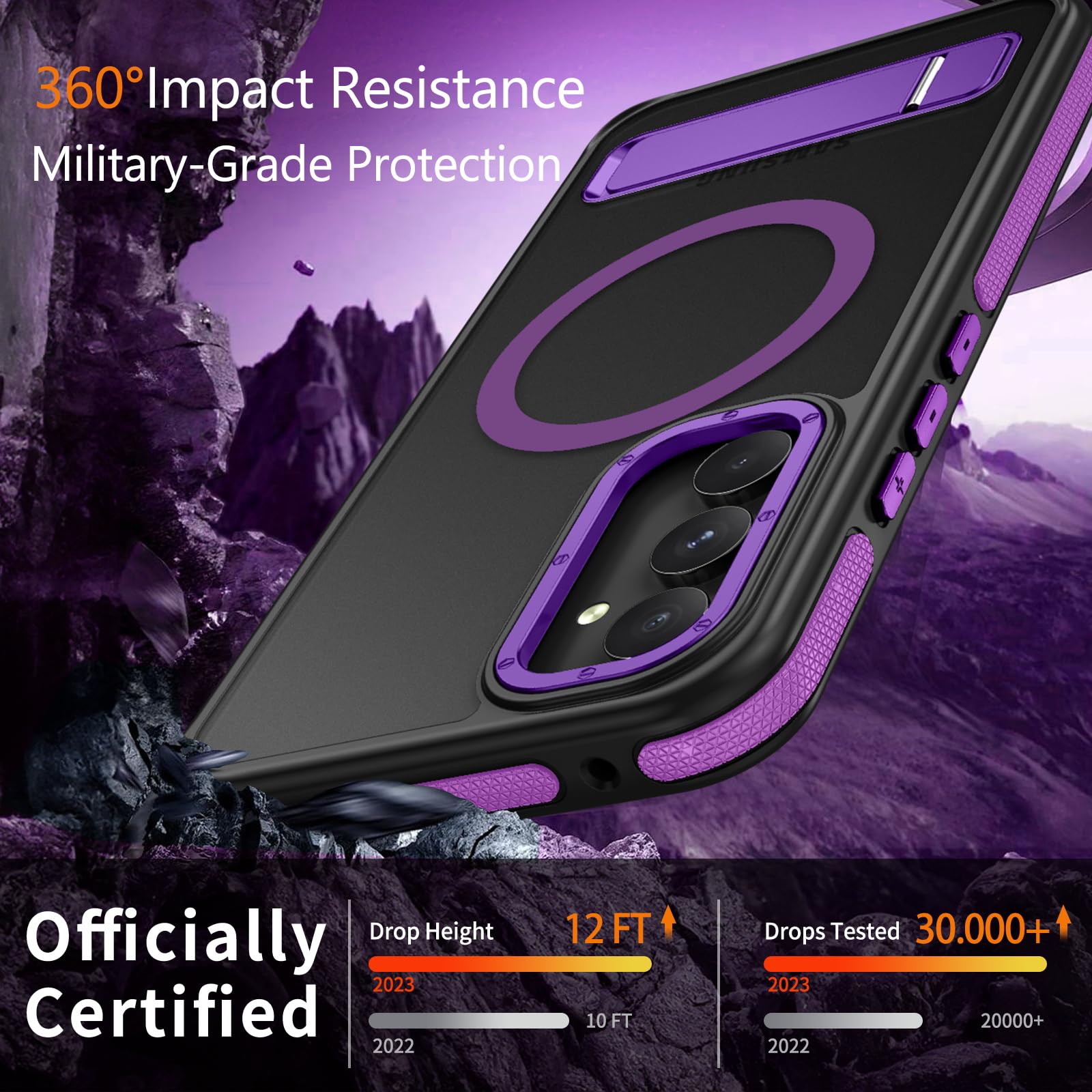 Guagua Compatible With Samsung Galaxy A54 Magnetic Case, Galaxy A54 Magsafe Cases Translucent Matte Scratch-Resistant Back Shock